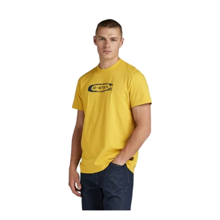 G-STAR Distressed Old School Logo D24365 dk Lemon