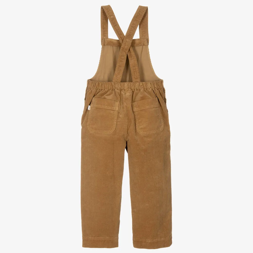 Girls Brown Corduroy Dungarees