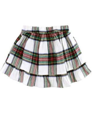 Good Tidings Plaid Ruffle Wrap Skirt