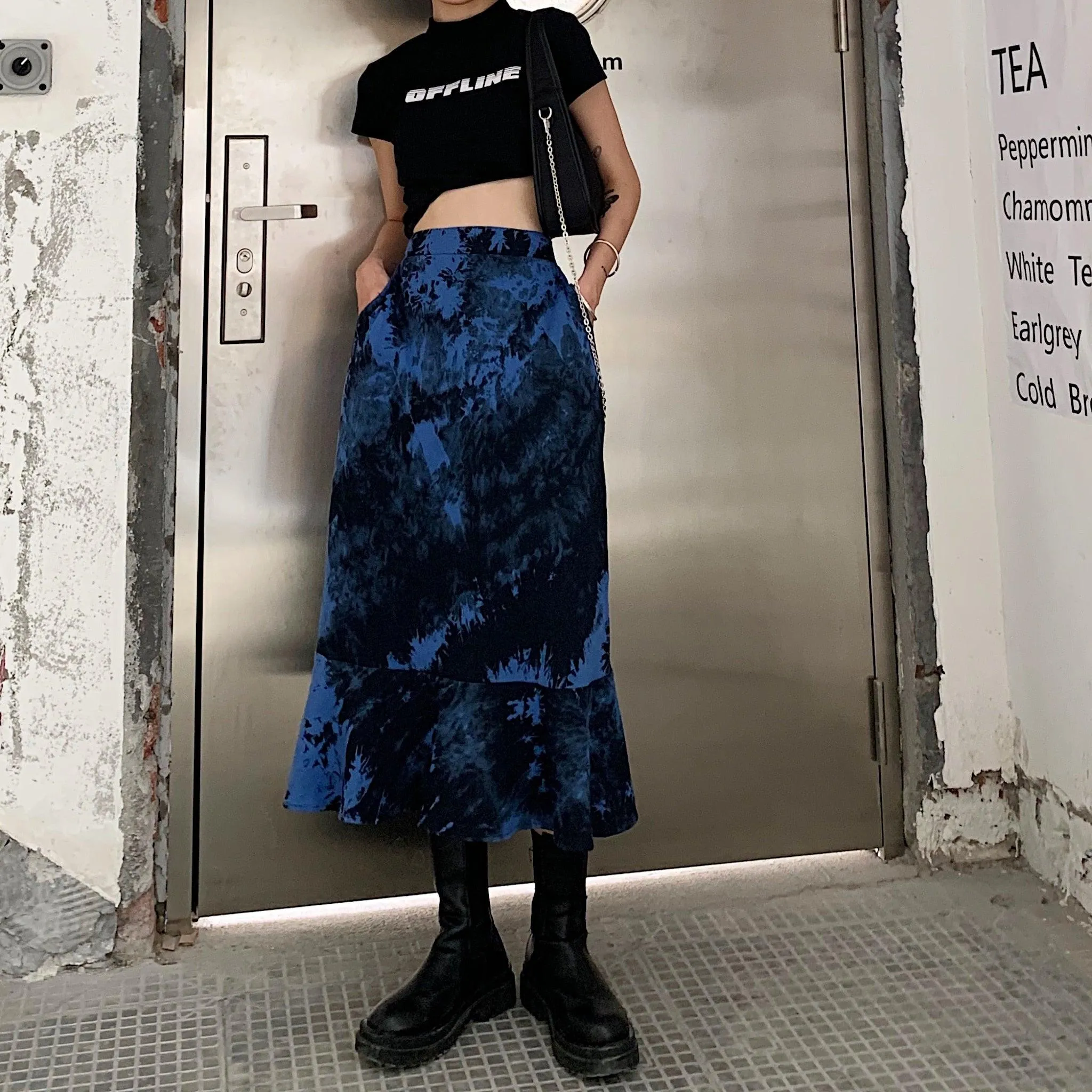 Gothic Loose streetwear Wind High Waist Skirt