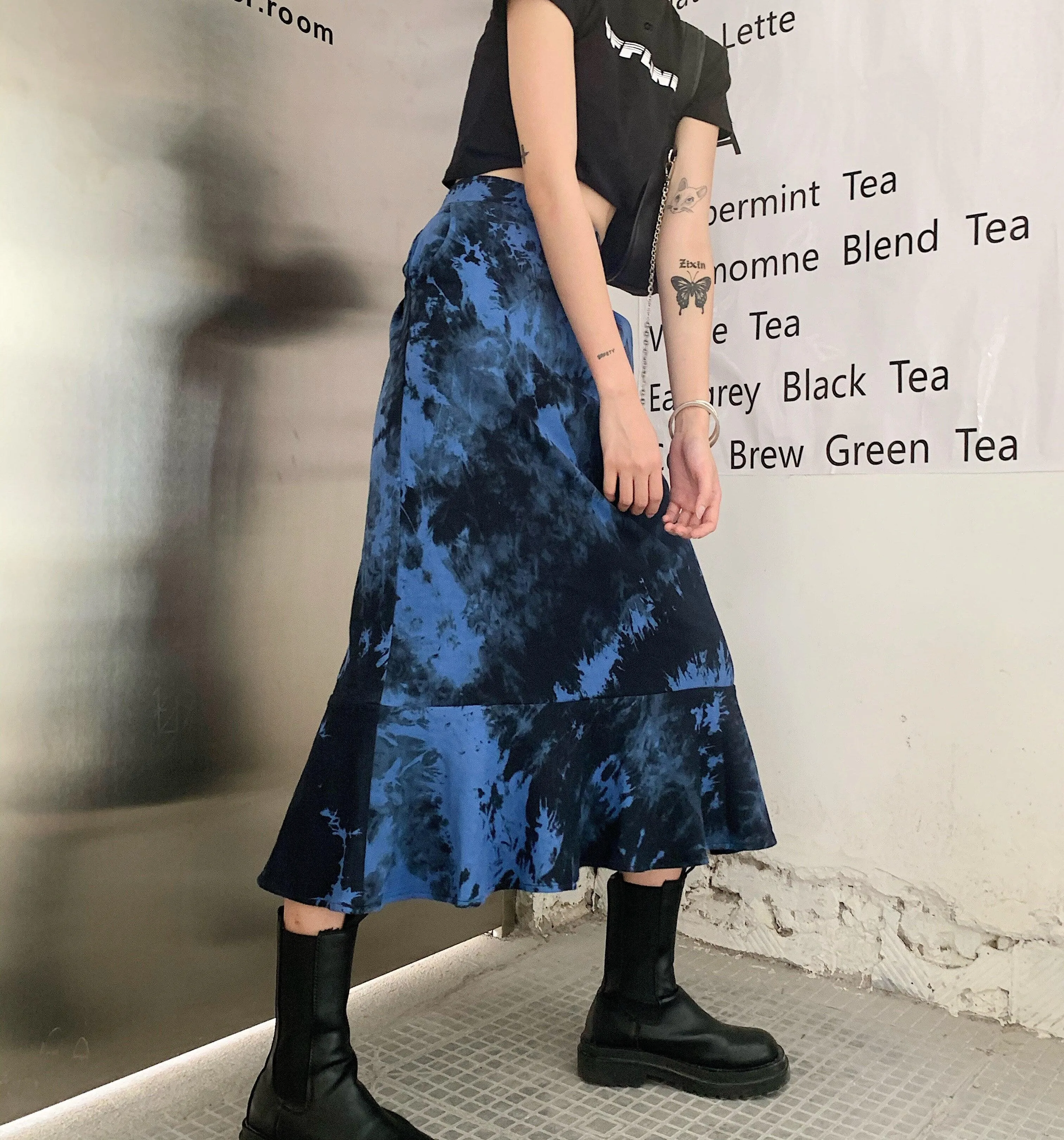 Gothic Loose streetwear Wind High Waist Skirt