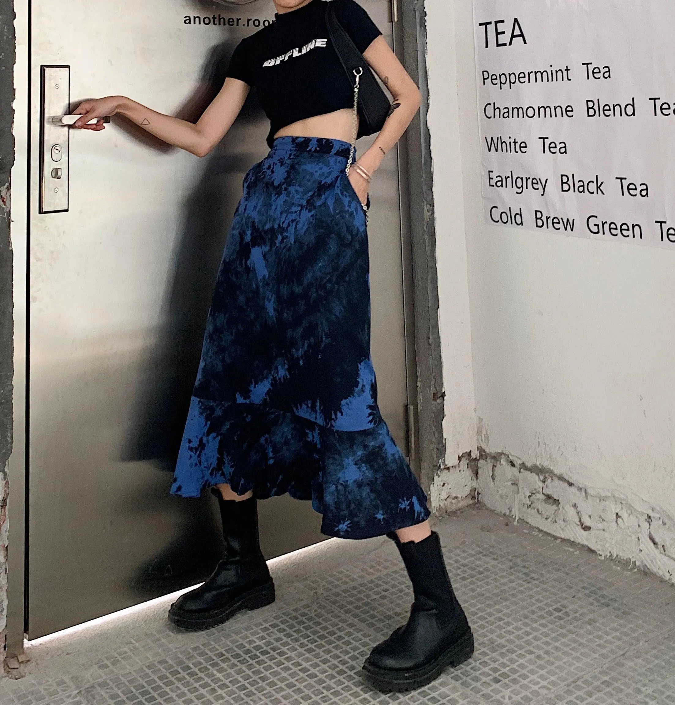 Gothic Loose streetwear Wind High Waist Skirt