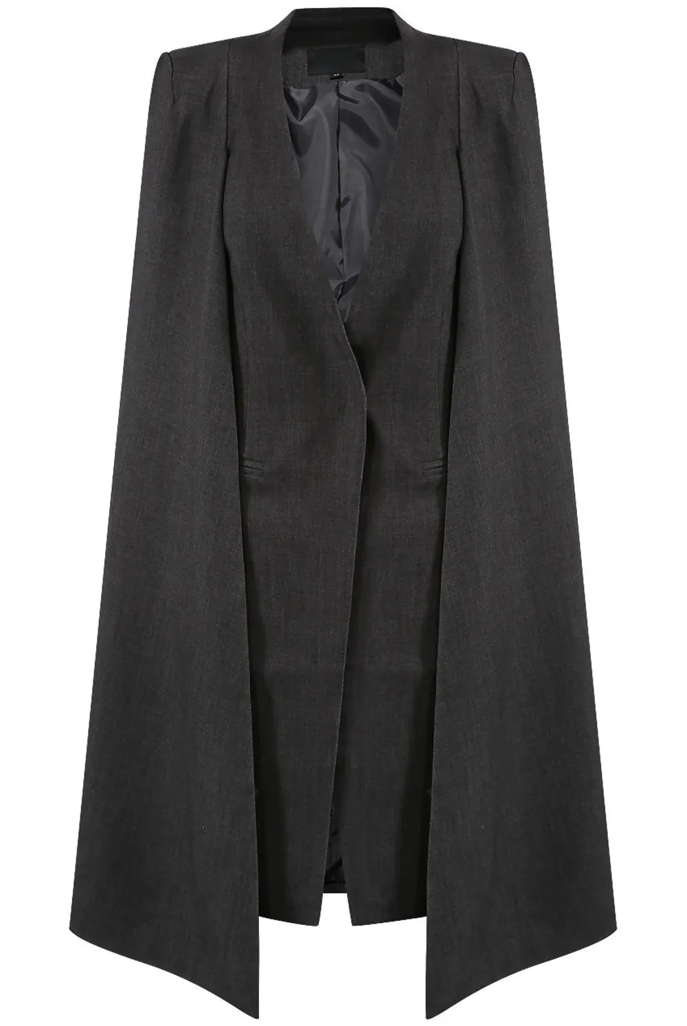 Grey Cloak Cape Overcoat