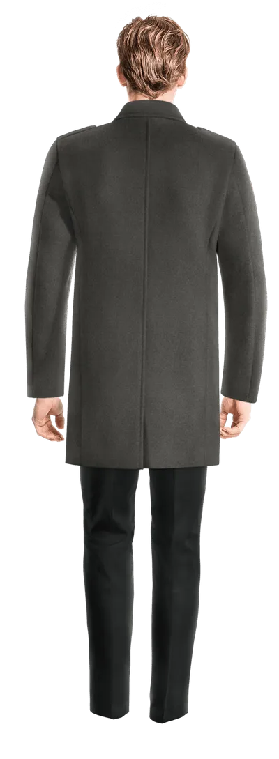 Grey Overcoat with epaulettes