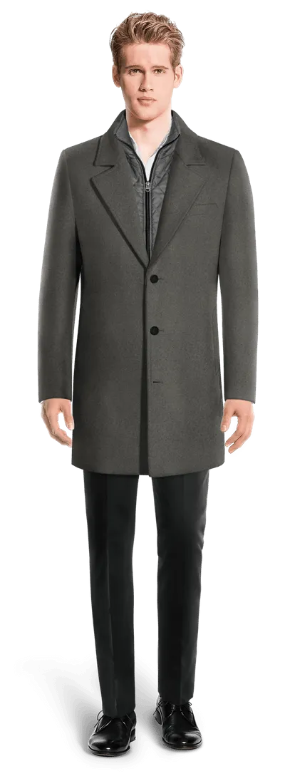 Grey Overcoat with removable padded piece