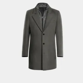 Grey Overcoat with removable padded piece