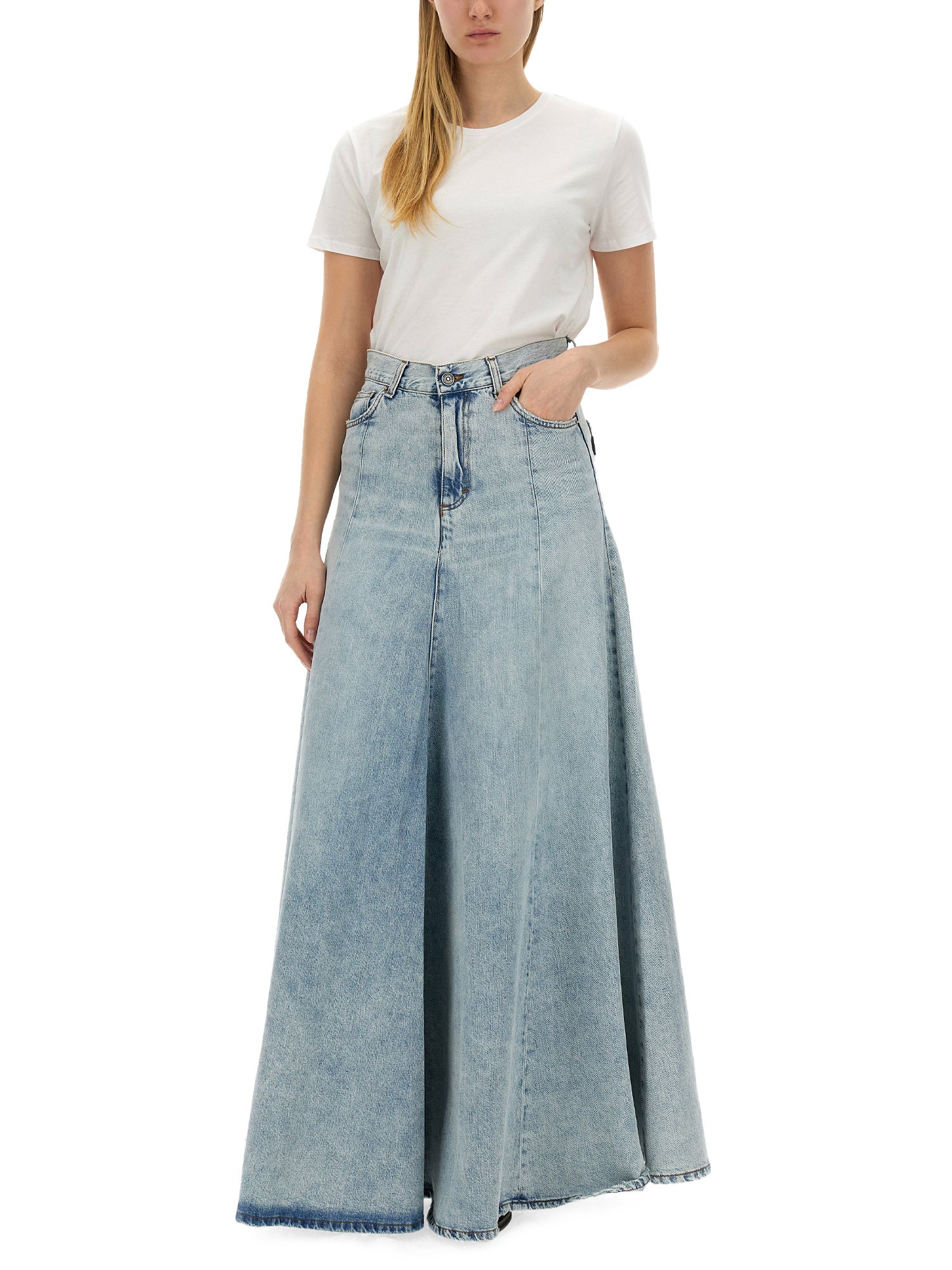 HAIKURE    LONG DENIM SKIRT