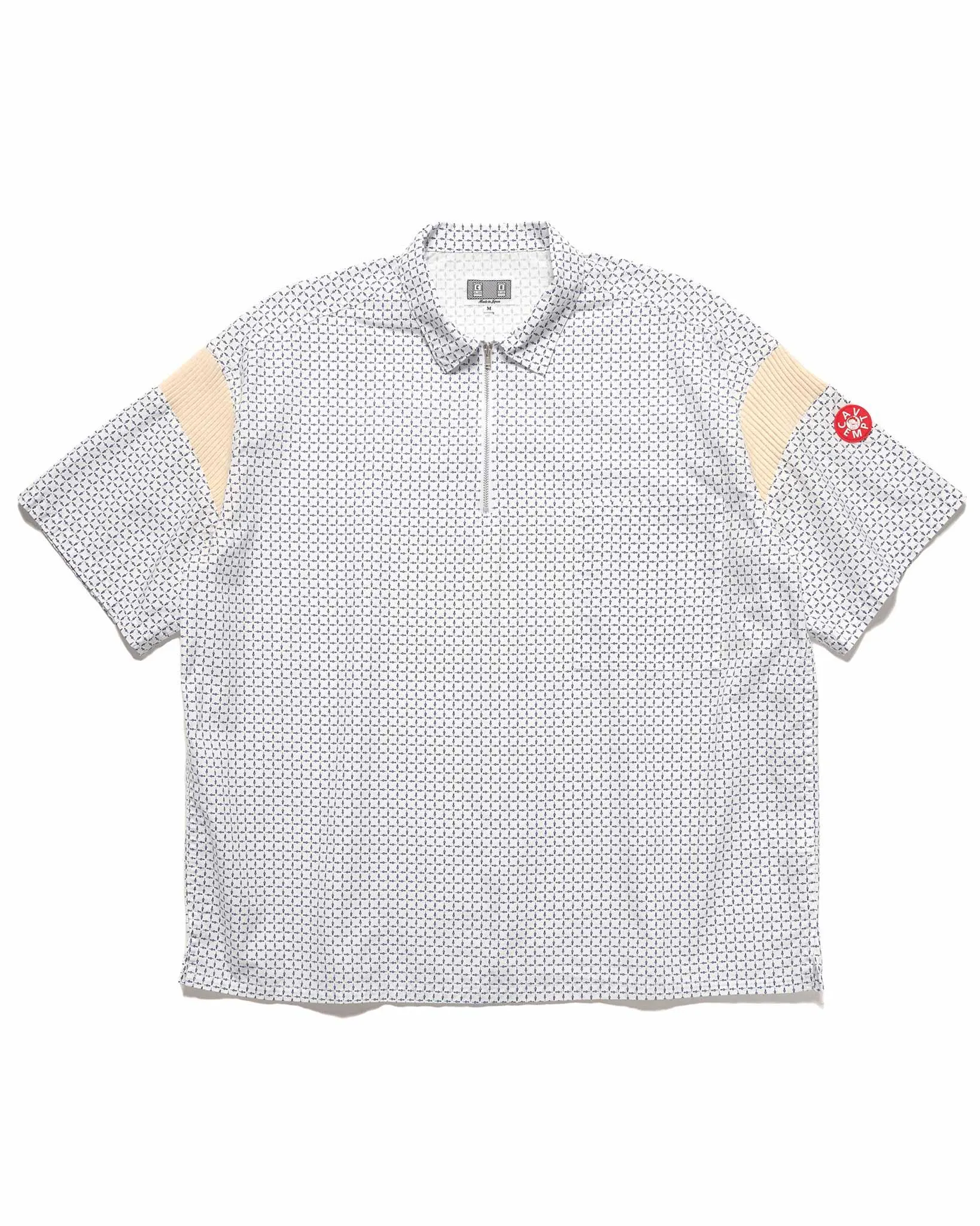 Half Zip Control Short Sleeve Shirt White