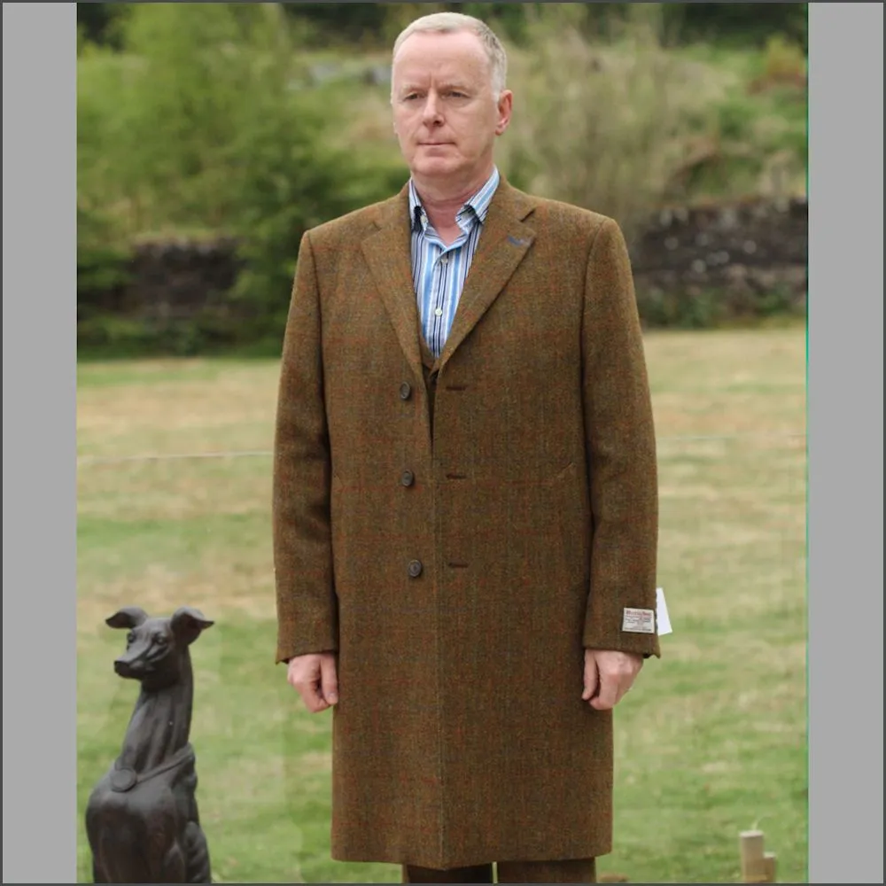 Harris Tweed Rust Check Overcoat