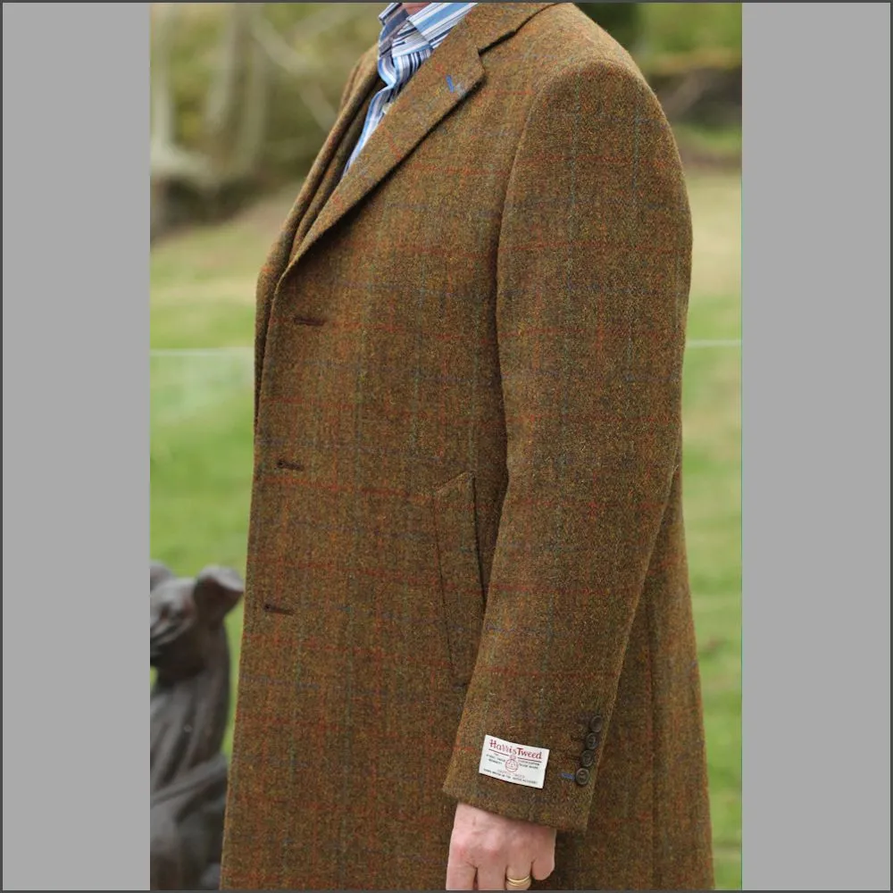 Harris Tweed Rust Check Overcoat