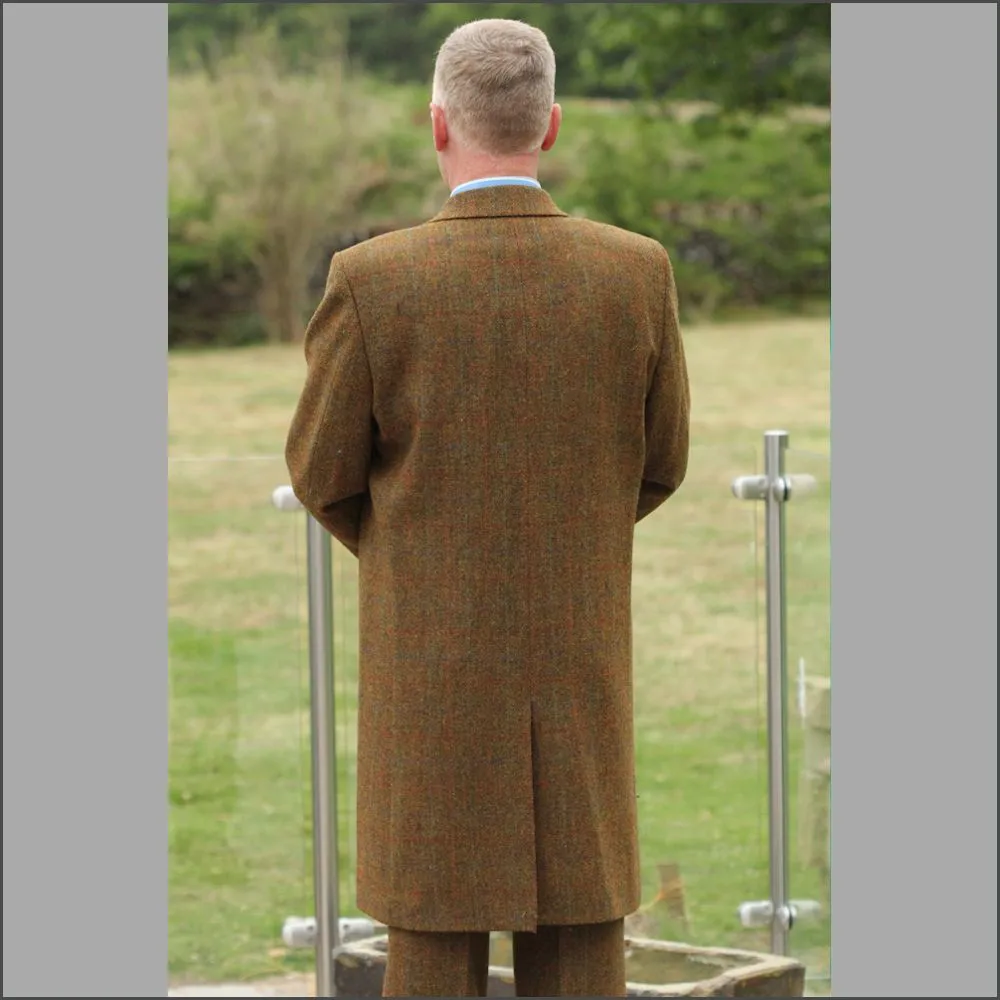 Harris Tweed Rust Check Overcoat