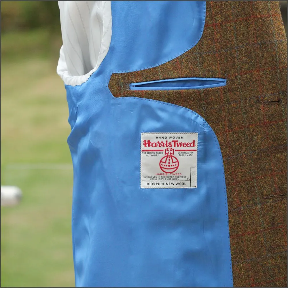 Harris Tweed Rust Check Overcoat