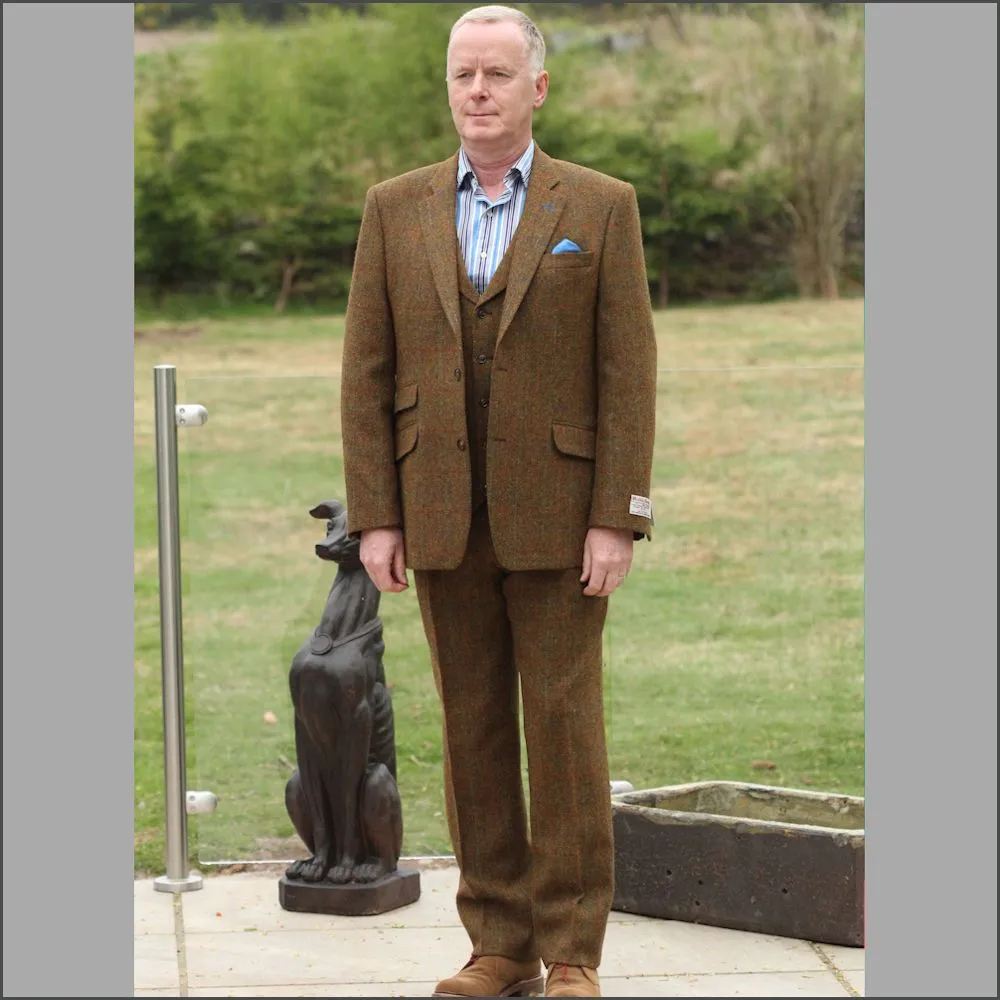 Harris Tweed Rust Check Overcoat