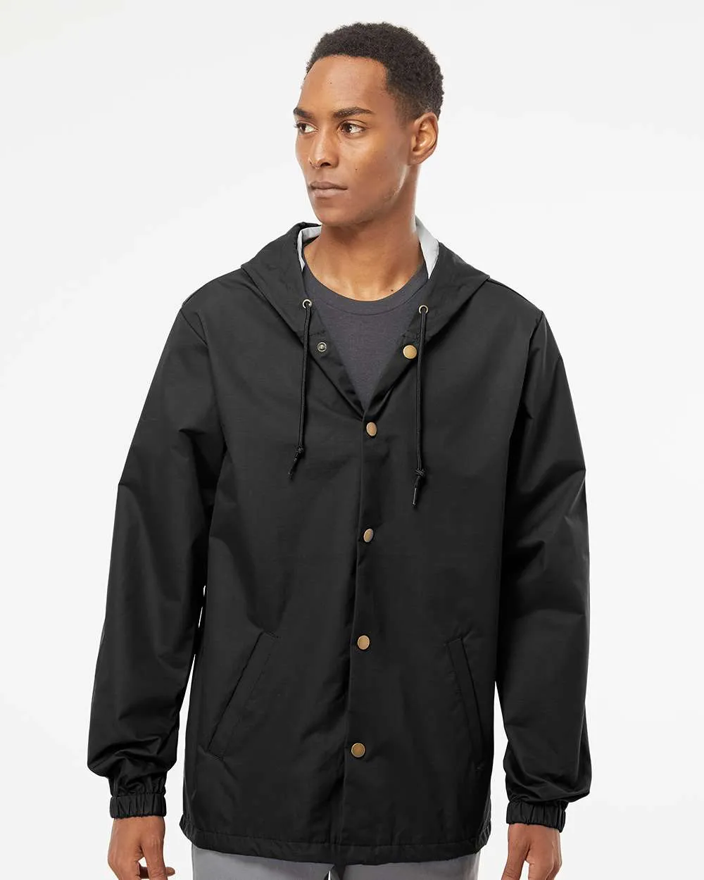 Independent Trading Co. Water-Resistant Hooded Windbreaker