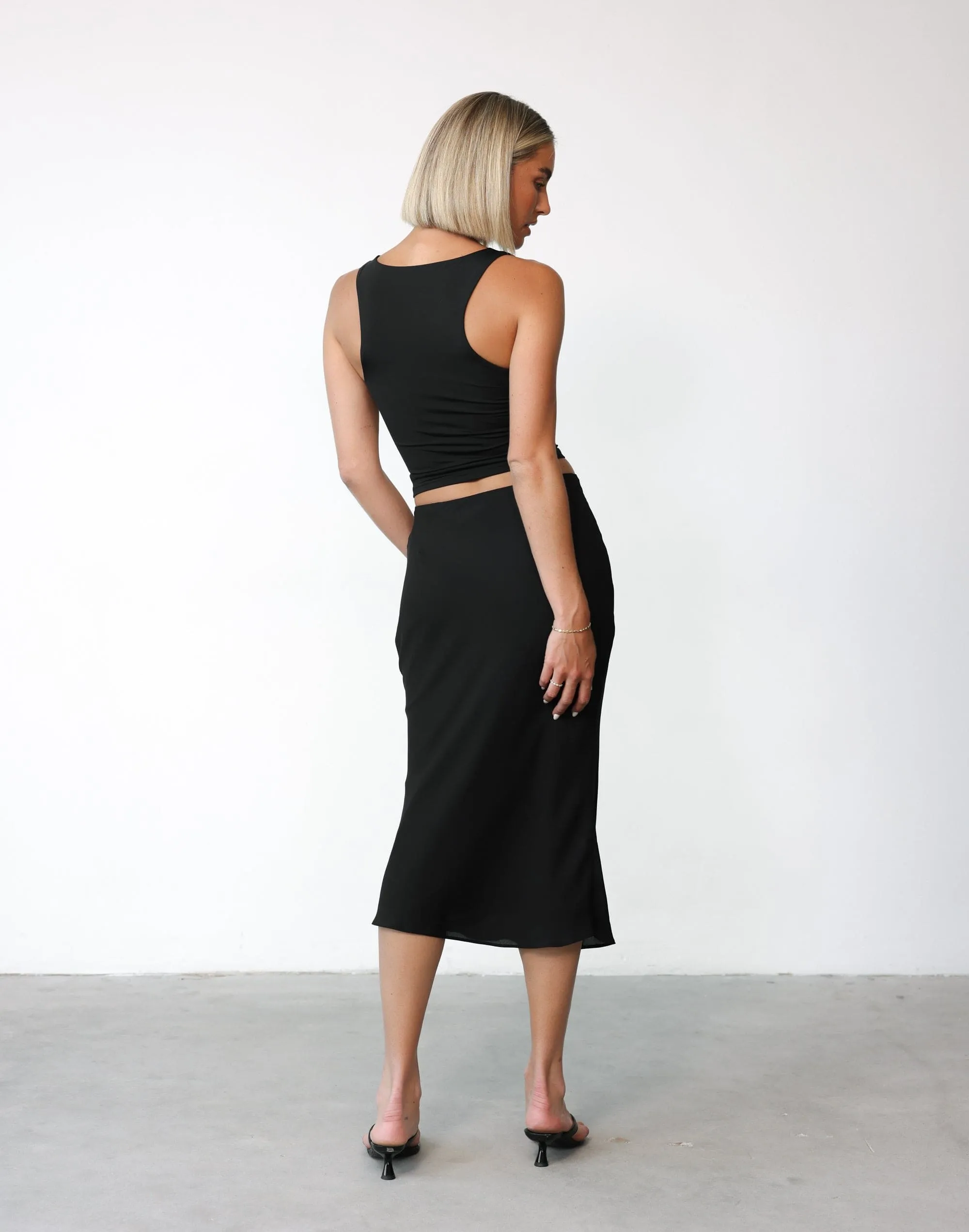 Isla Midi Skirt (Black)