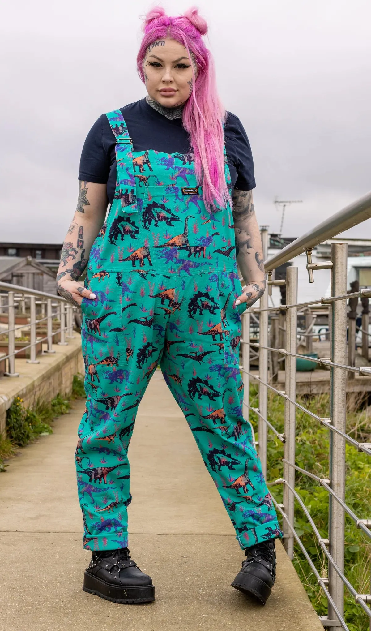 Jade Adventure Dino Dungarees