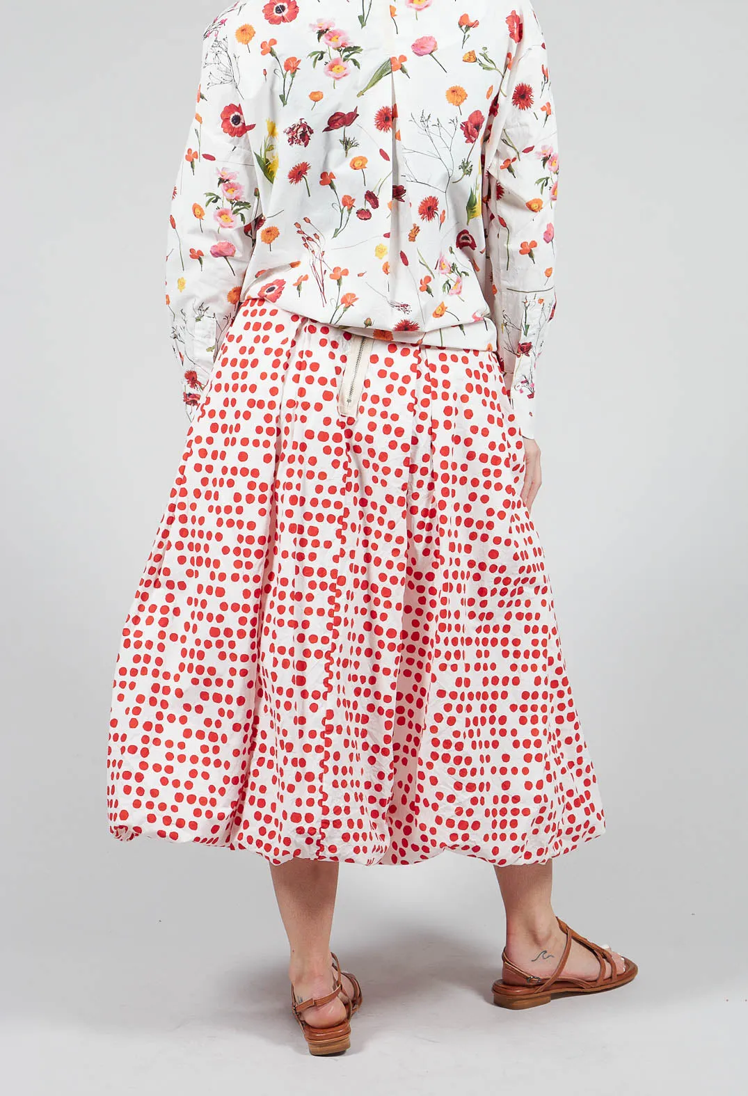 Jamila Skirt in Red Dot Print