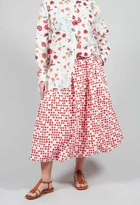 Jamila Skirt in Red Dot Print