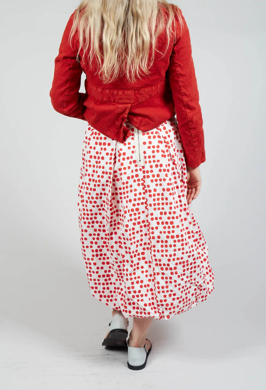 Jamila Skirt in Red Dot Print