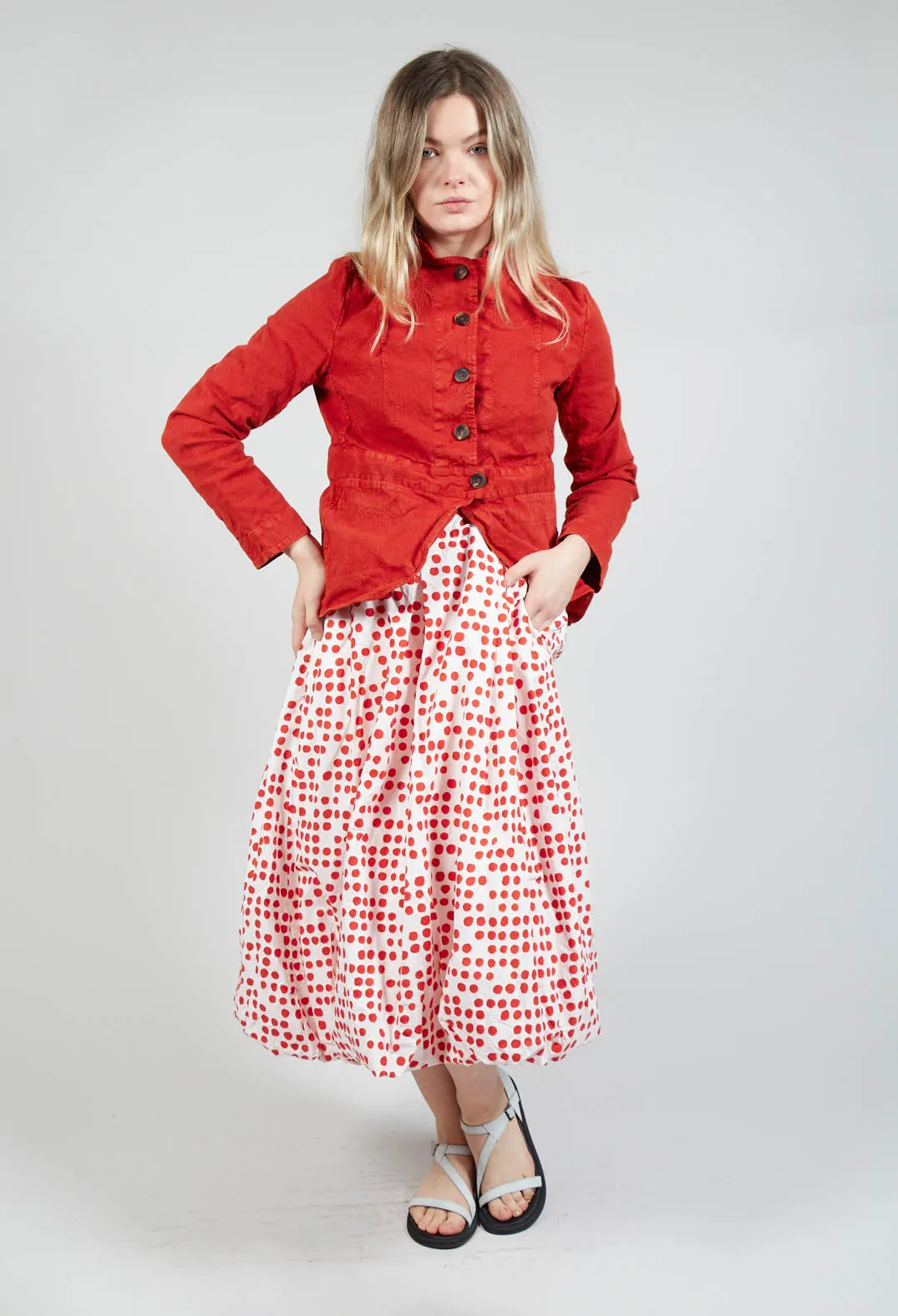 Jamila Skirt in Red Dot Print