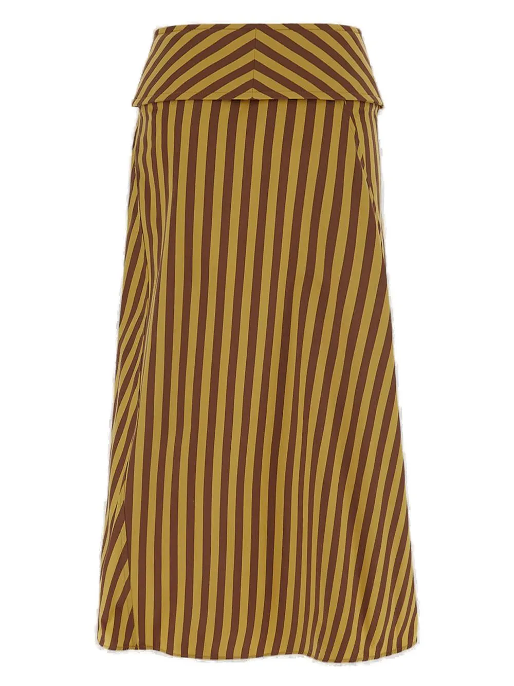 Jil Sander Striped High-Waist Midi Skirt