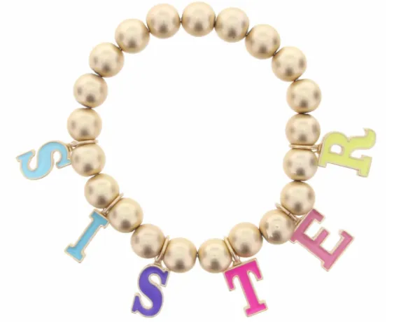 JM Kids Gold Multicolored Say It Bracelet