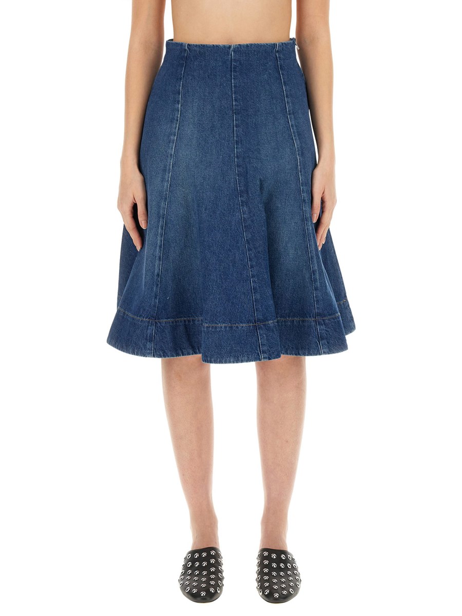 KHAITE    COTTON DENIM LENNOX SKIRT