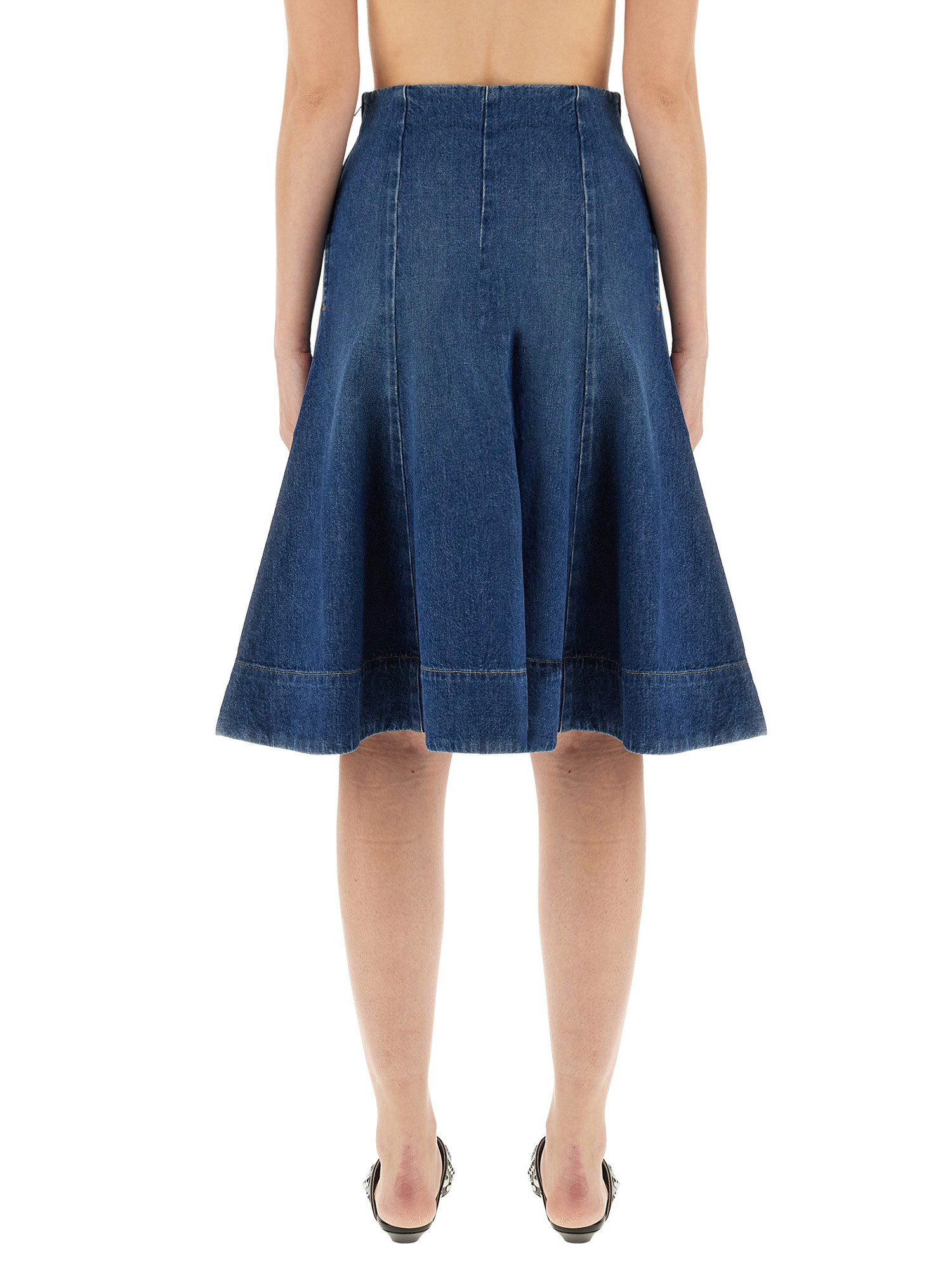 KHAITE    COTTON DENIM LENNOX SKIRT