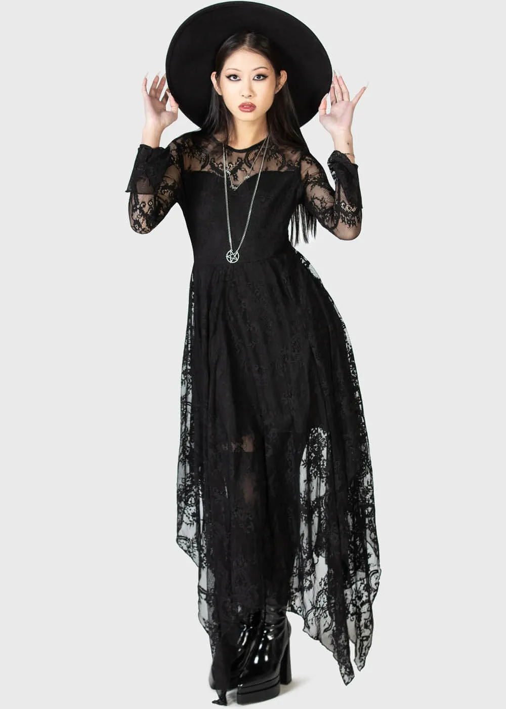 Killstar Shadow Figure Maxi Dress Black