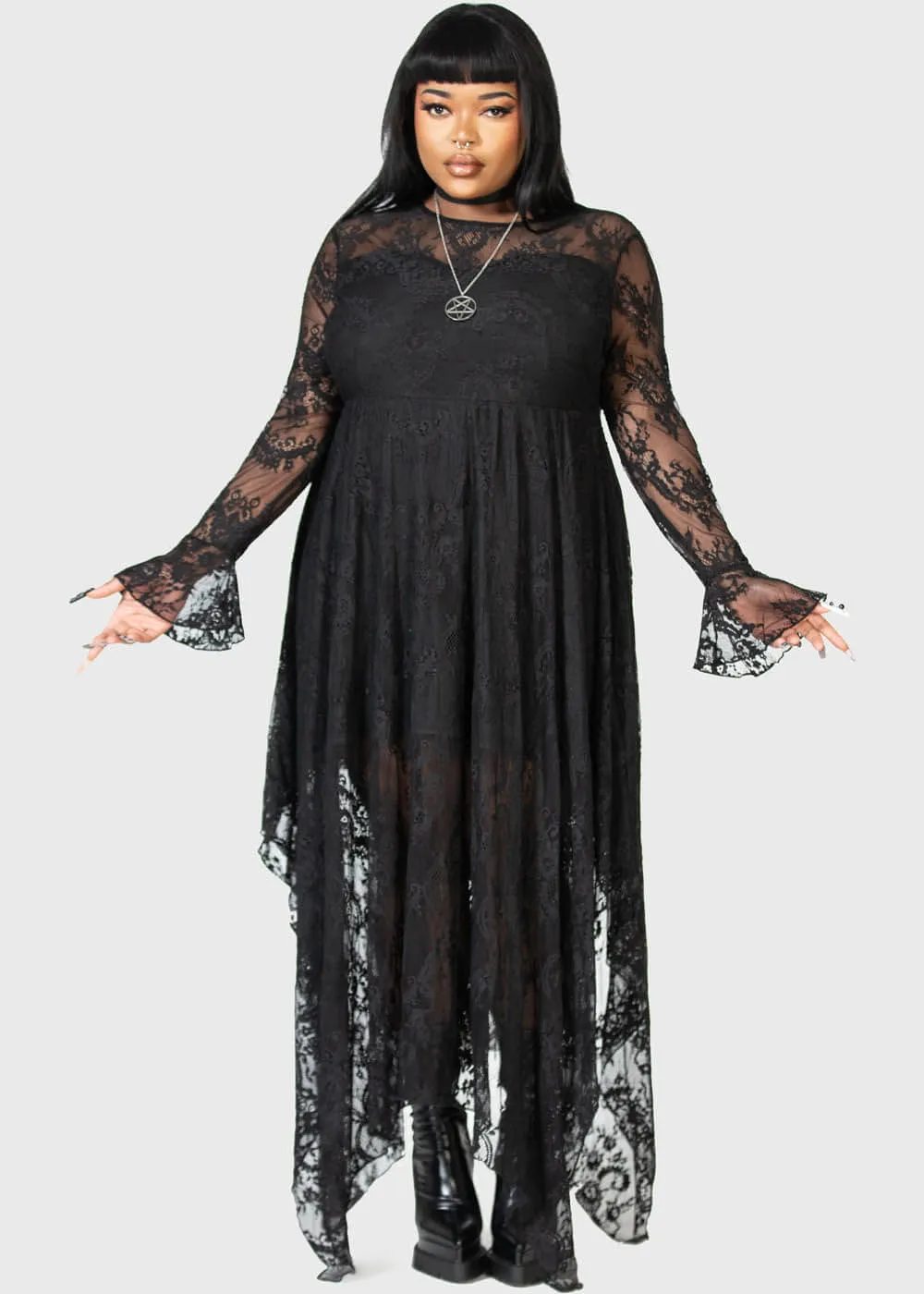 Killstar Shadow Figure Maxi Dress Black