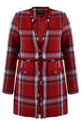 Knitted Glen Check Overcoat