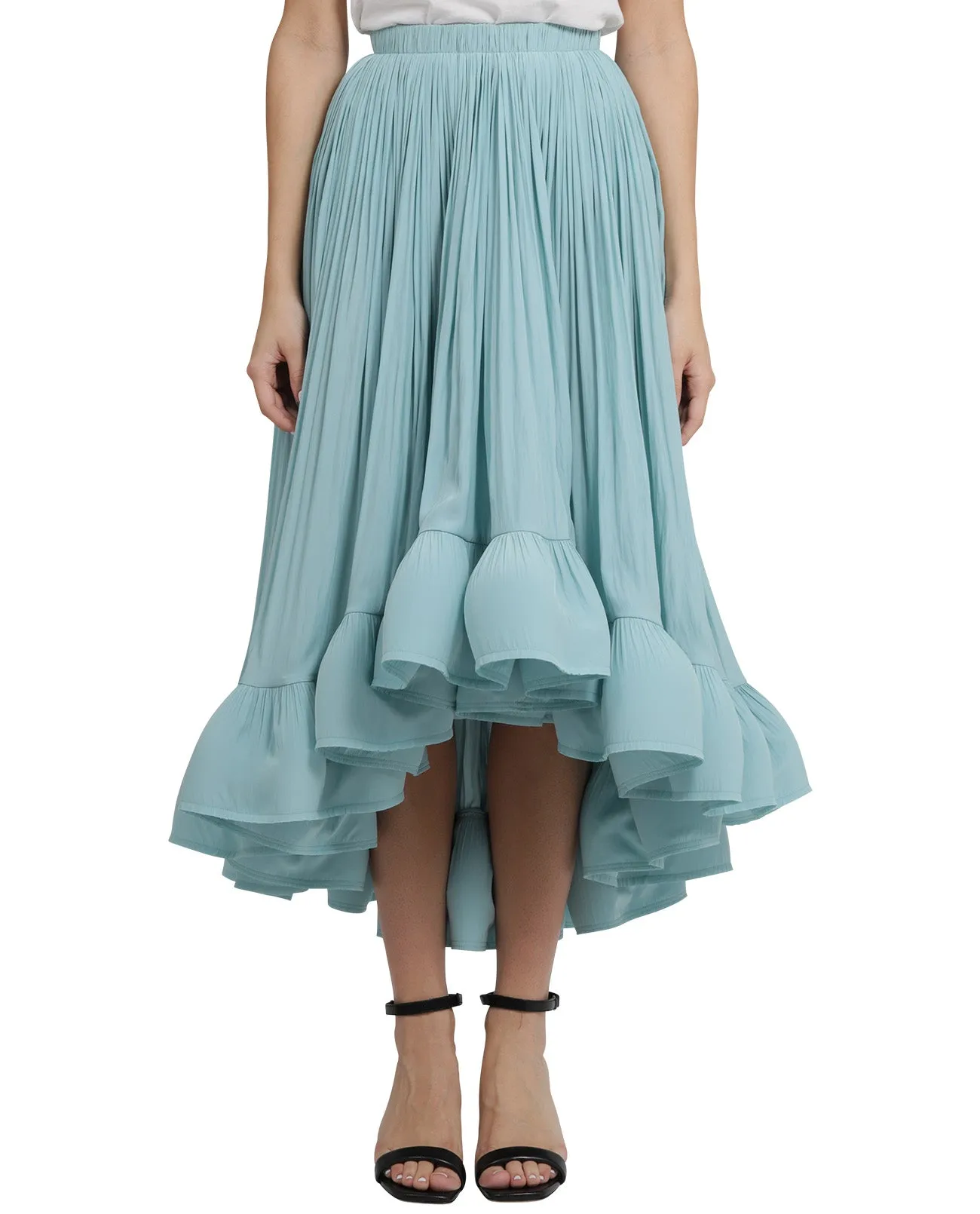 Lanvin Ruffled High Waist Midi Skirt