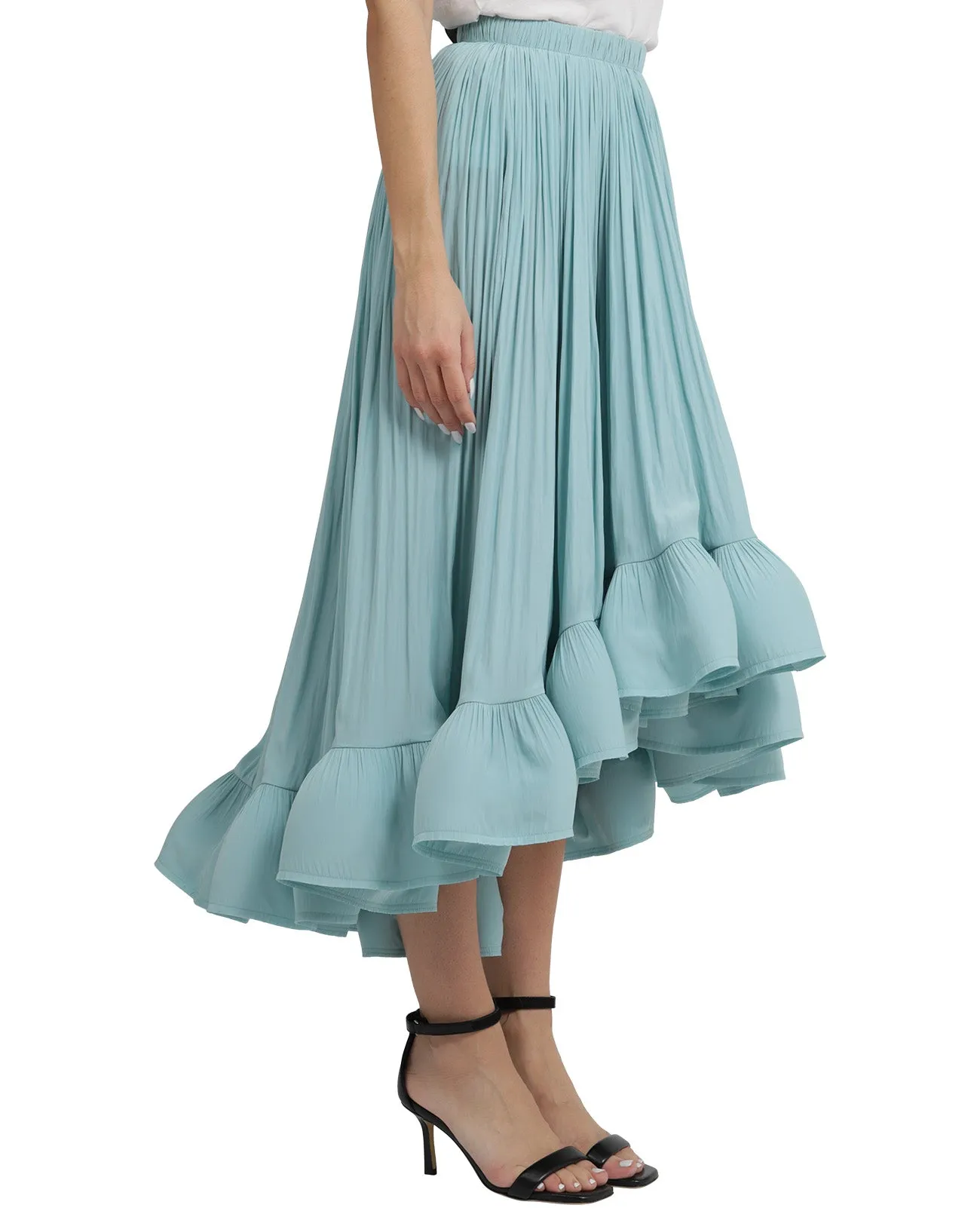 Lanvin Ruffled High Waist Midi Skirt