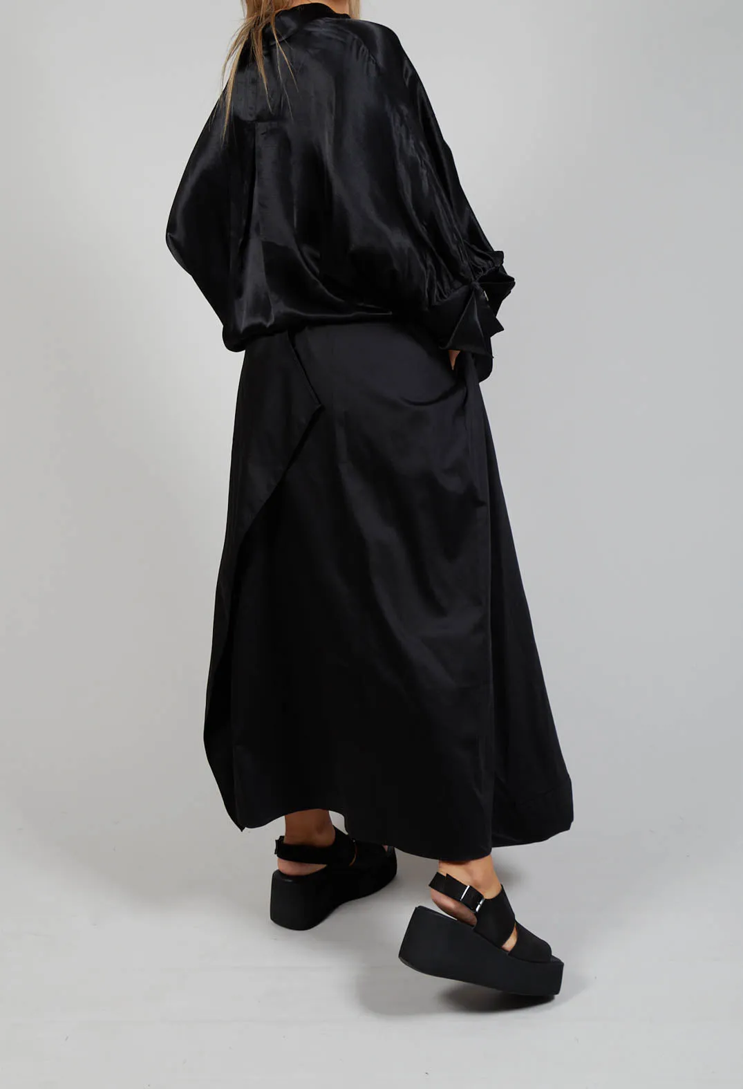 Layered Fabric Skirt in Black