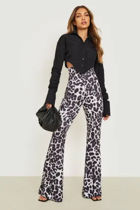 Leopard Print Jersey Flares