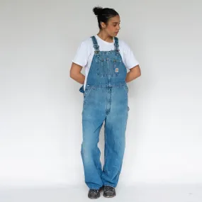 Light Blue 90s Carhartt Canvas Baggy Dungarees (L)