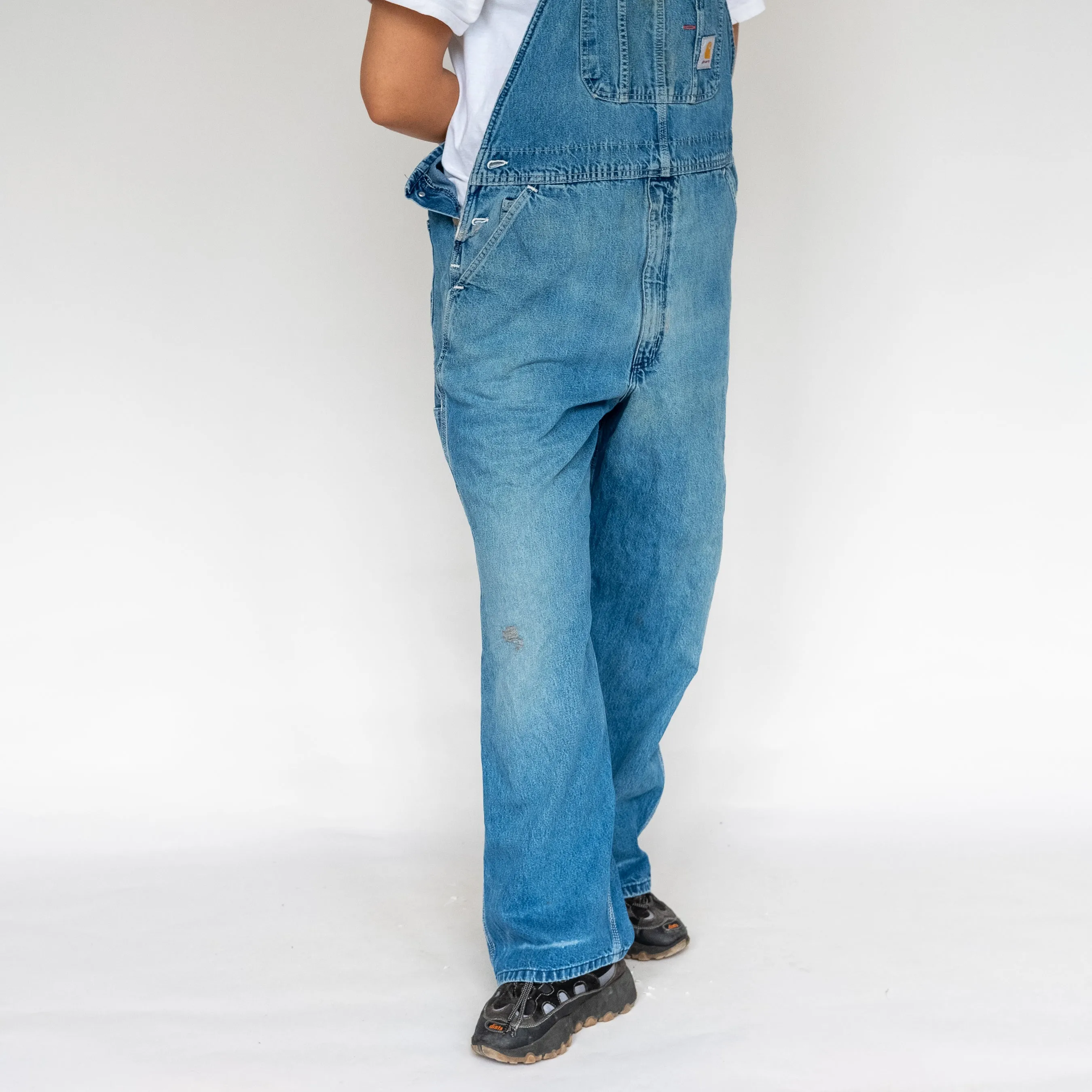 Light Blue 90s Carhartt Canvas Baggy Dungarees (L)