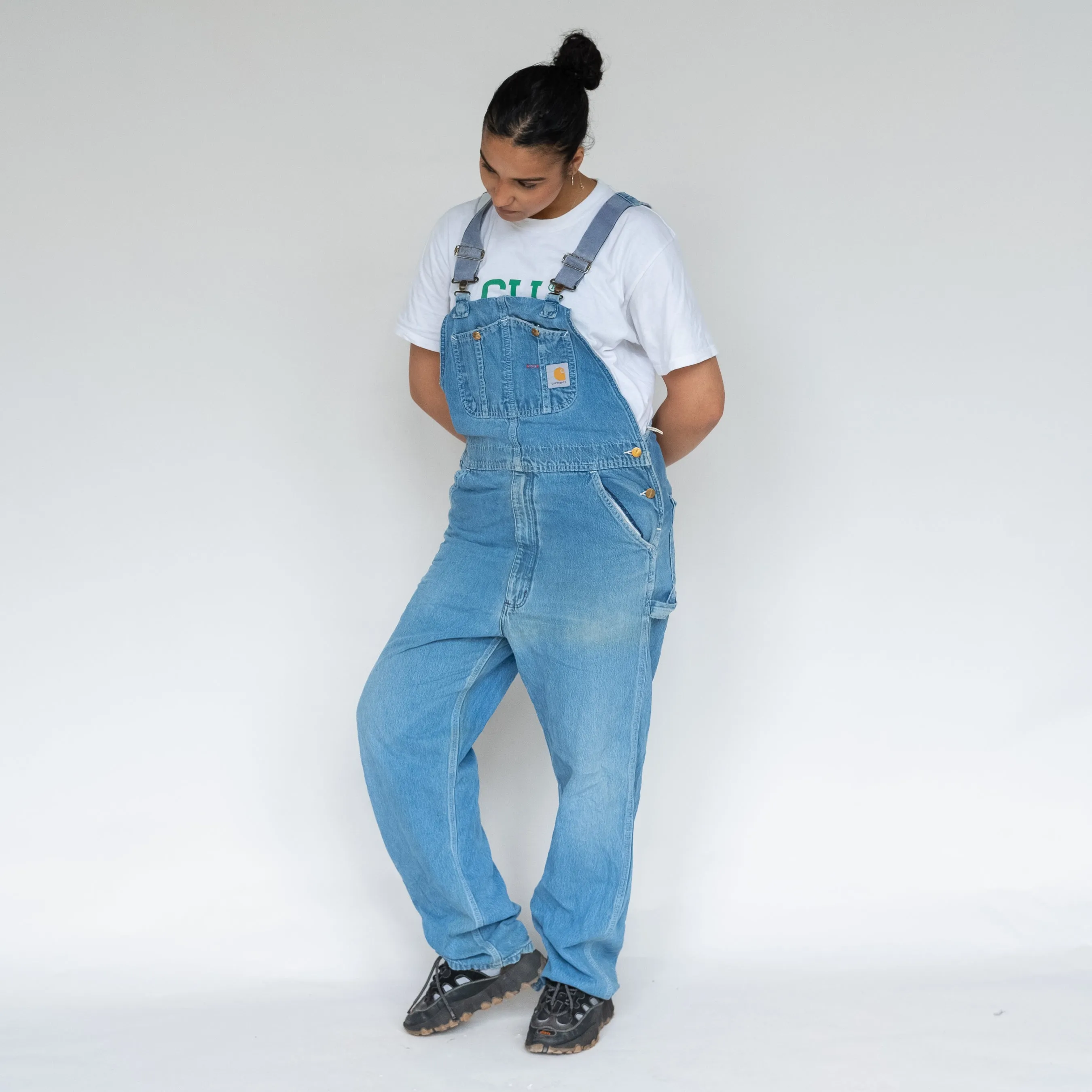 Light Blue 90s Carhartt Denim Baggy Dungarees (L)