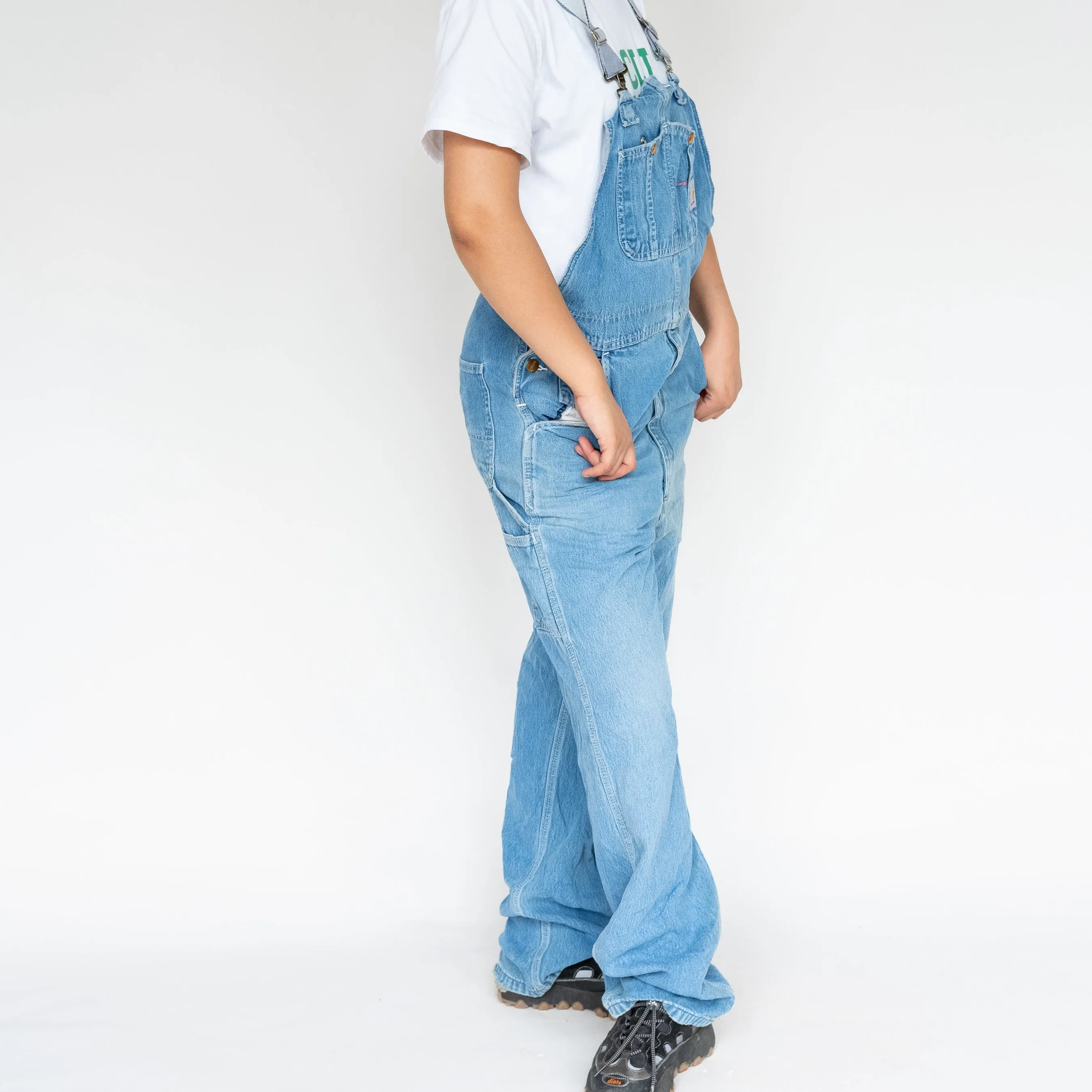 Light Blue 90s Carhartt Denim Baggy Dungarees (L)