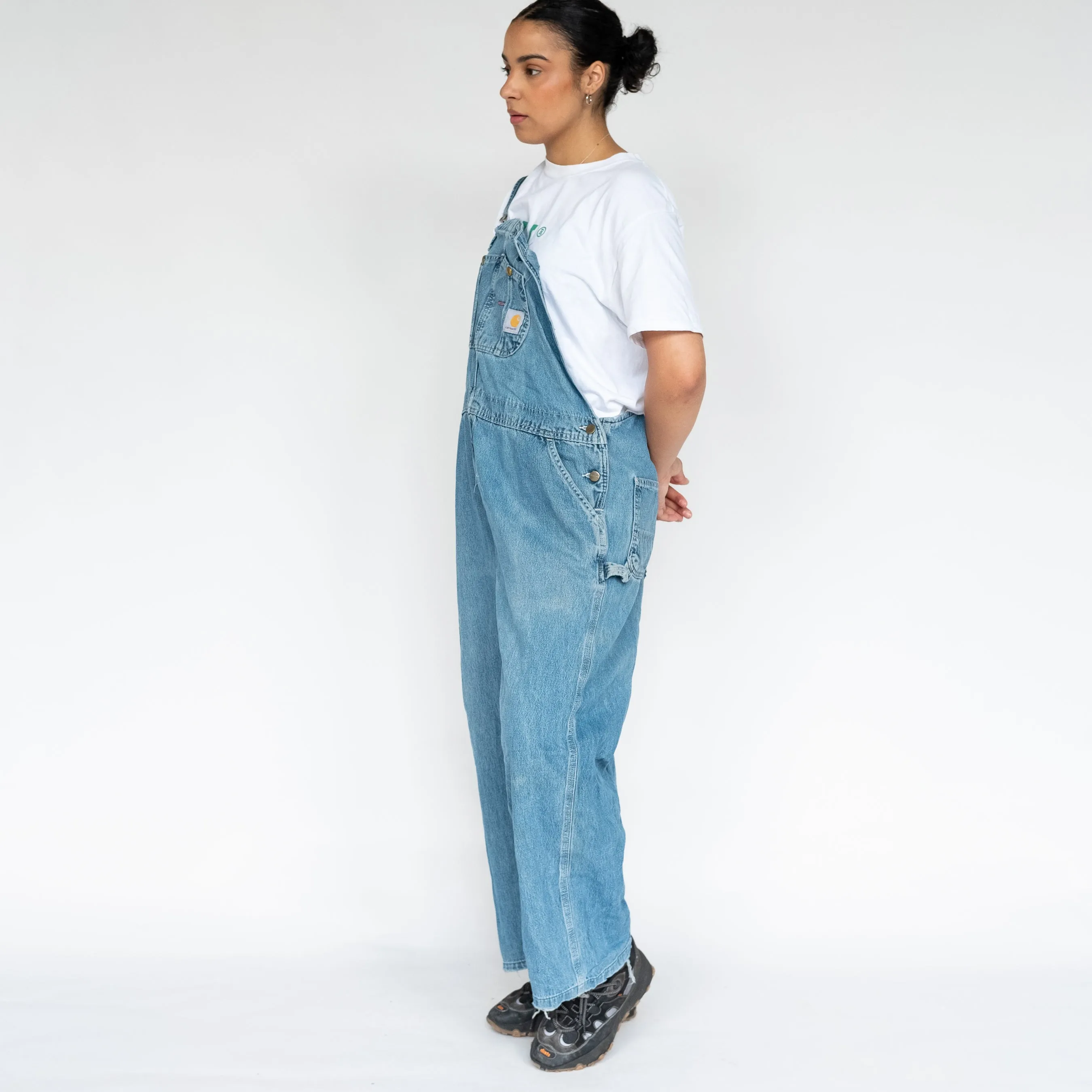 Light Blue 90s Carhartt Denim Baggy Dungarees (XL)