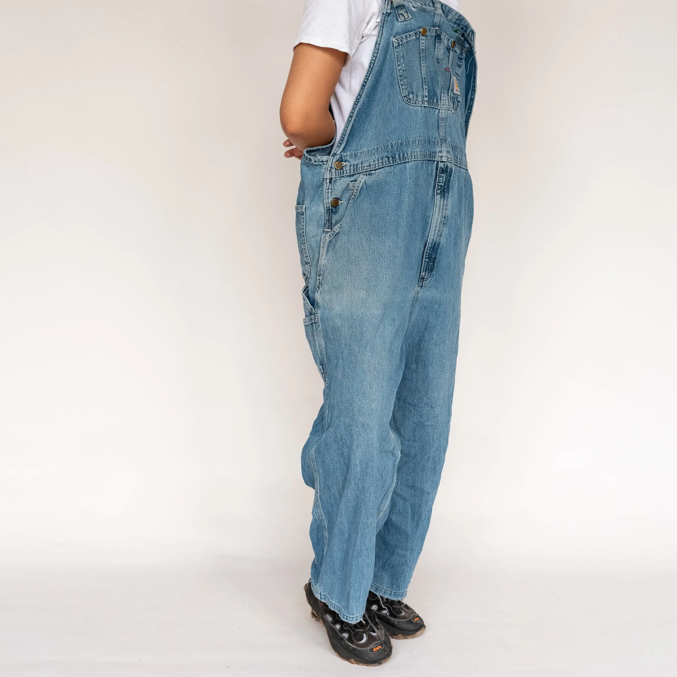 Light Blue 90s Carhartt Denim Baggy Dungarees (XL)