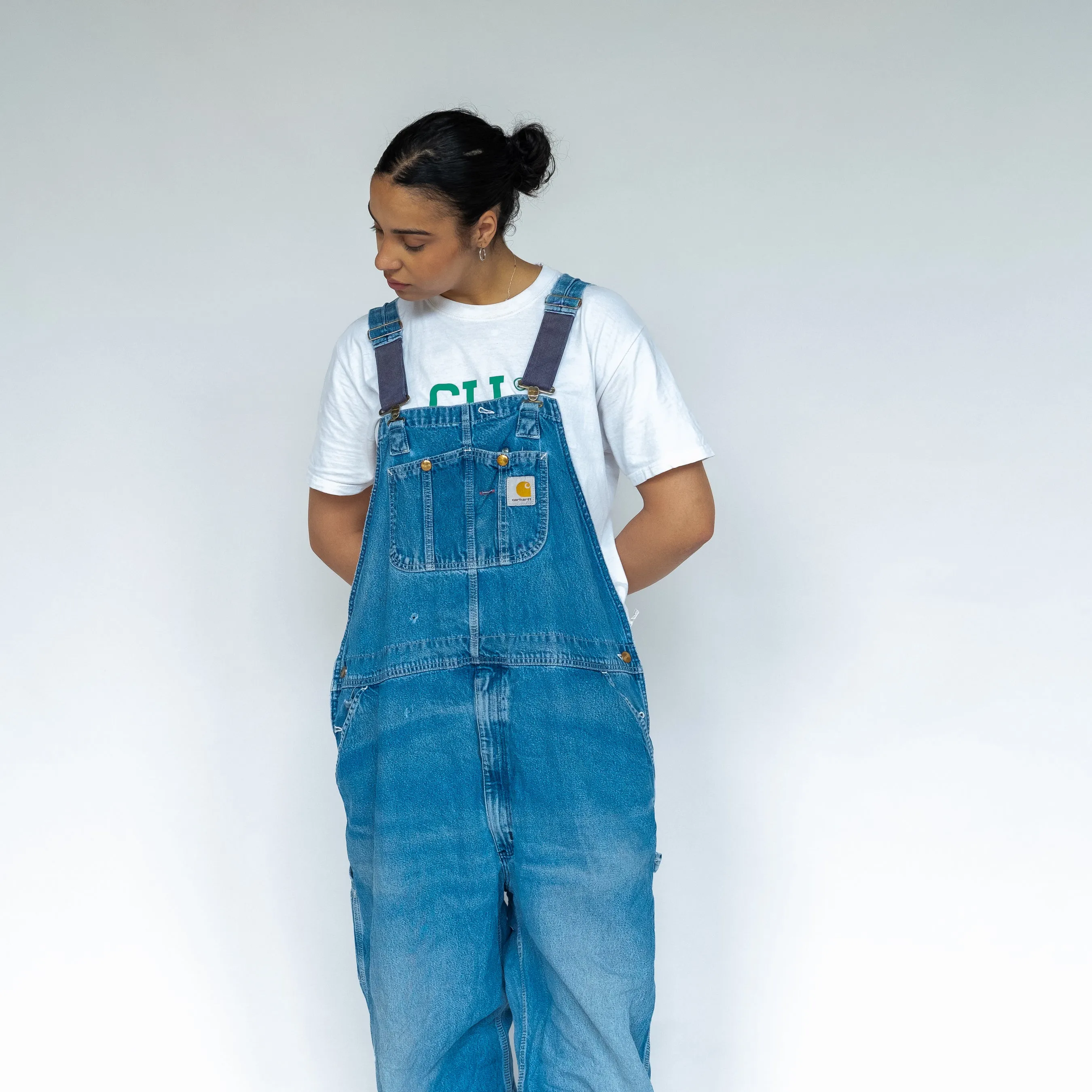 Light Blue 90s Carhartt Denim Baggy Dungarees (XXL)