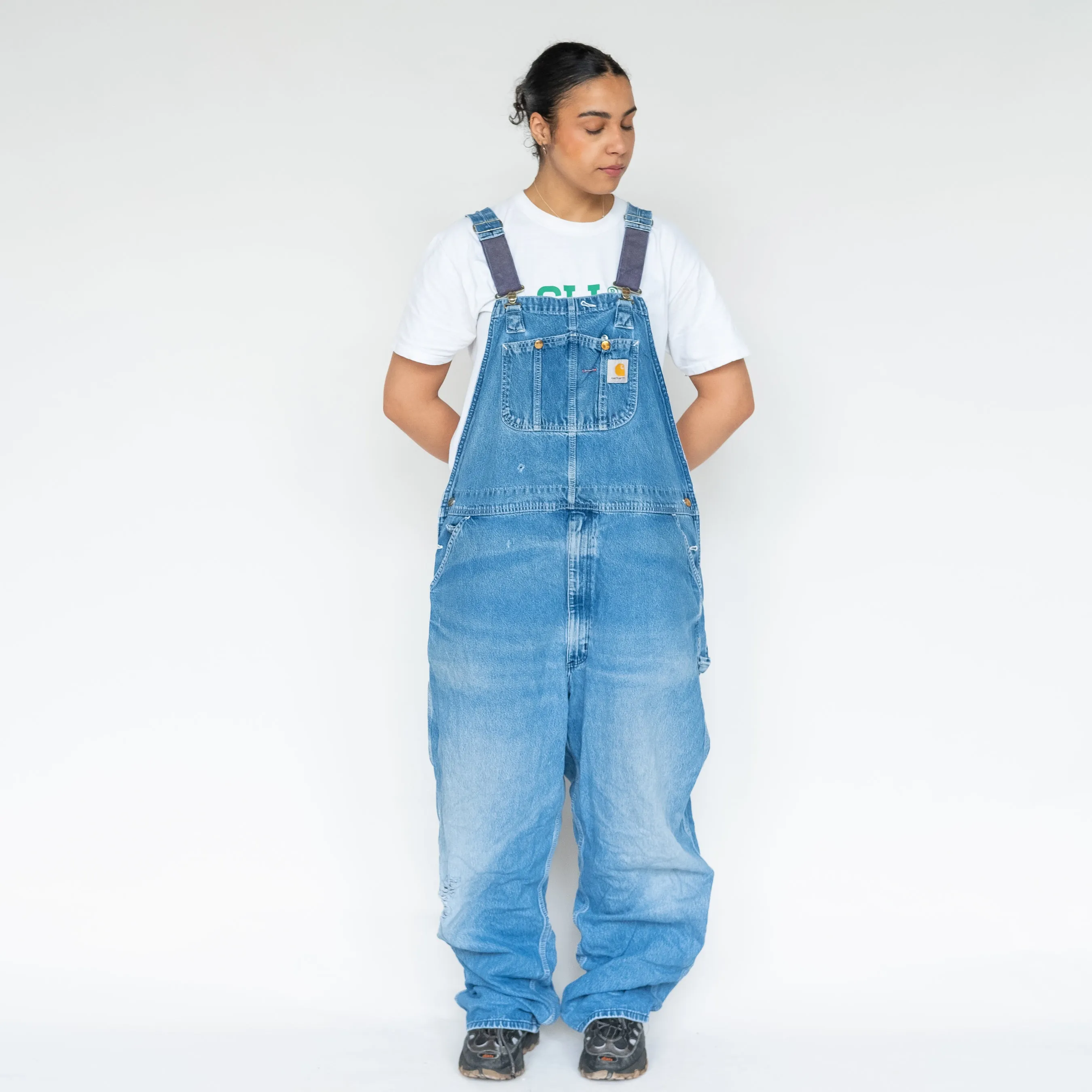 Light Blue 90s Carhartt Denim Baggy Dungarees (XXL)