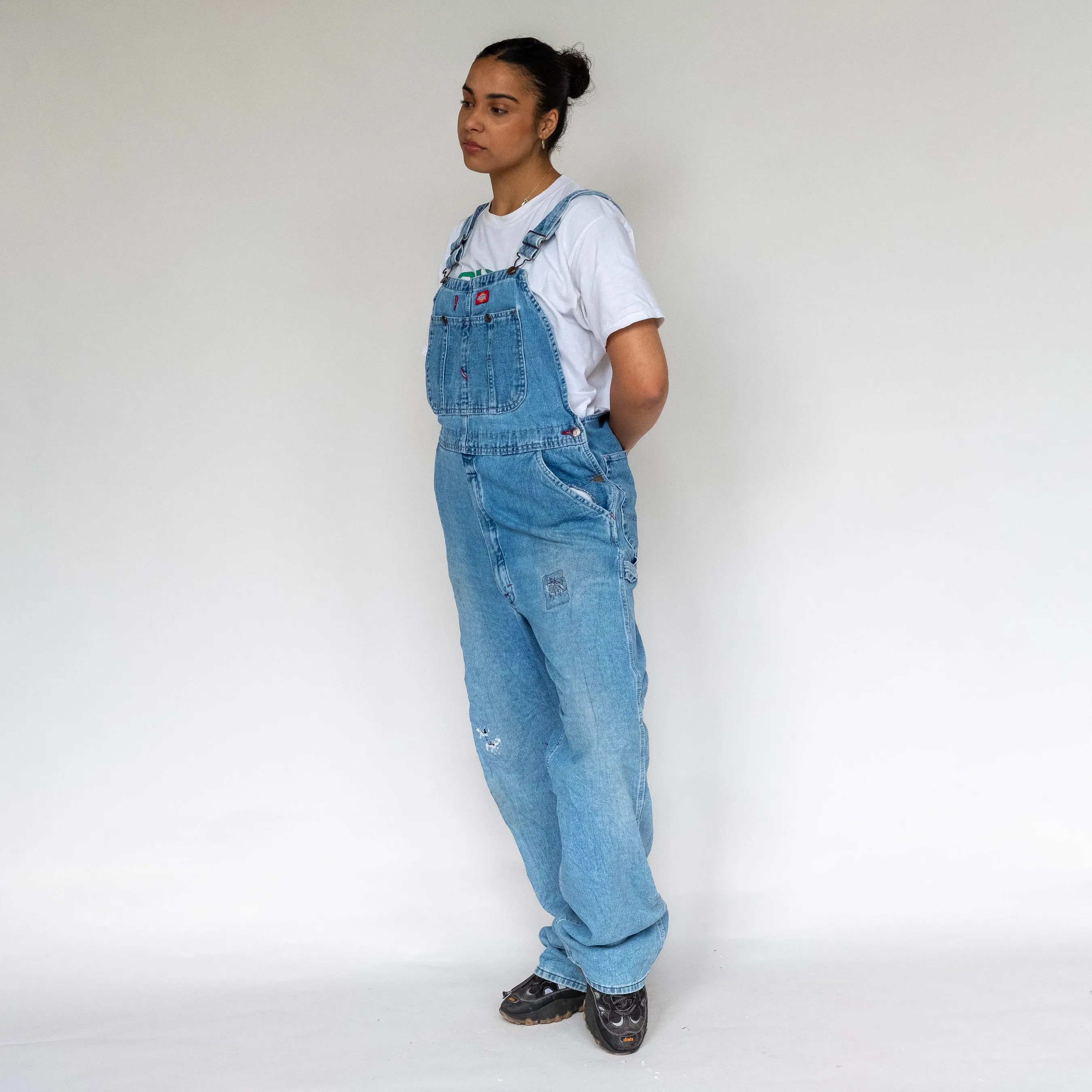 Light Blue 90s Dickies Denim Baggy Dungarees (L)