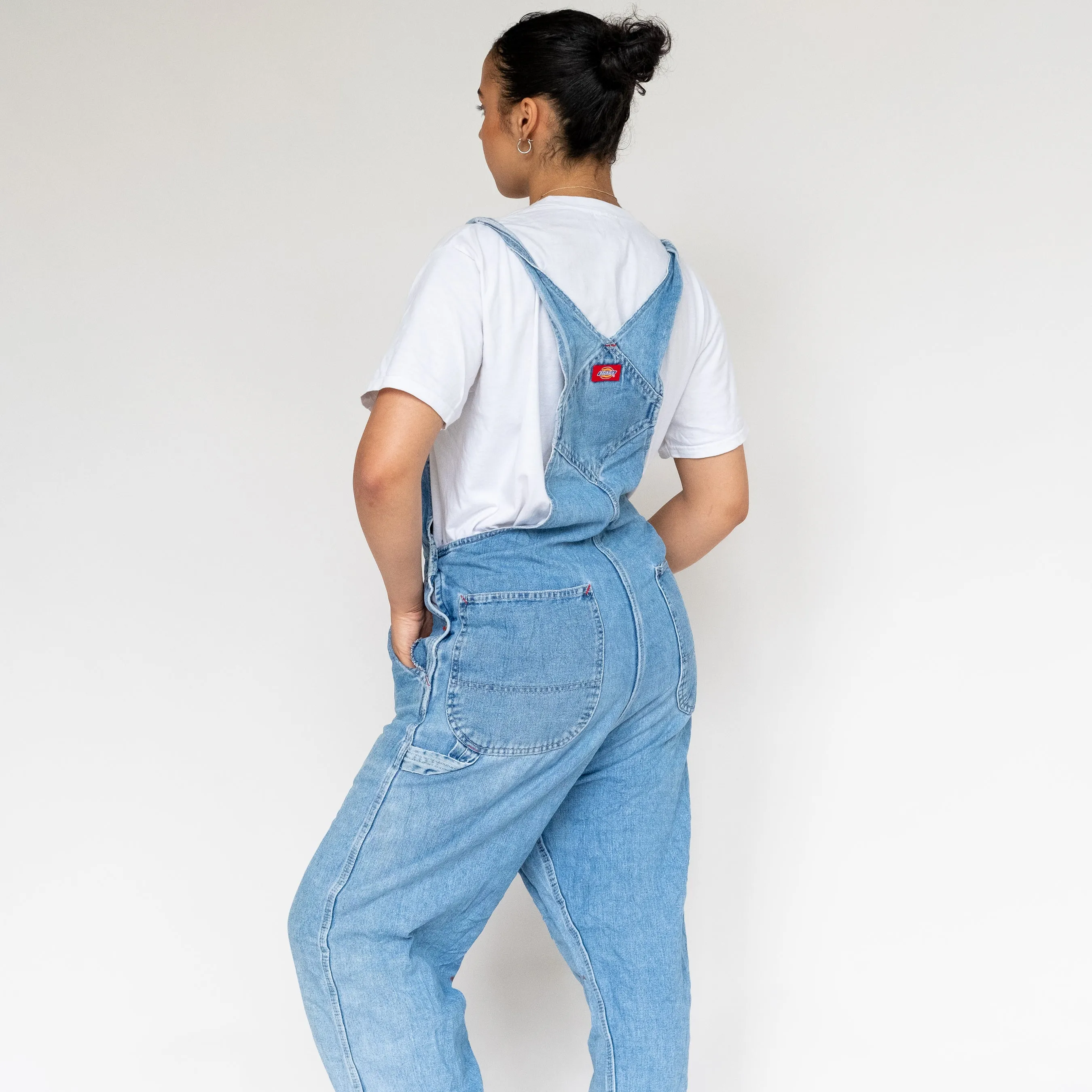 Light Blue 90s Dickies Denim Baggy Dungarees (L)