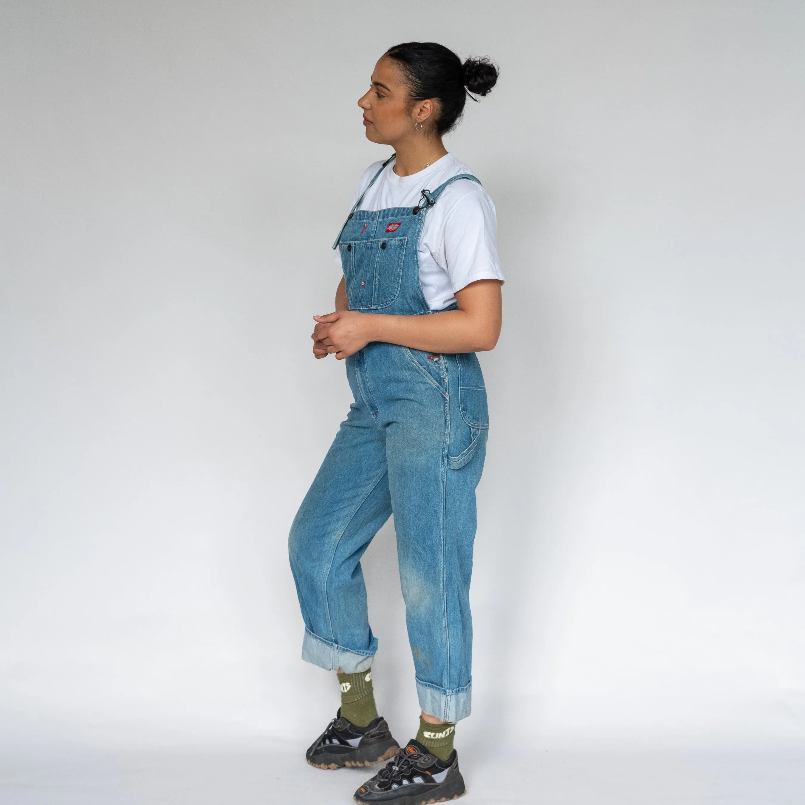 LIGHT BLUE 90S DICKIES DENIM BAGGY DUNGAREES (