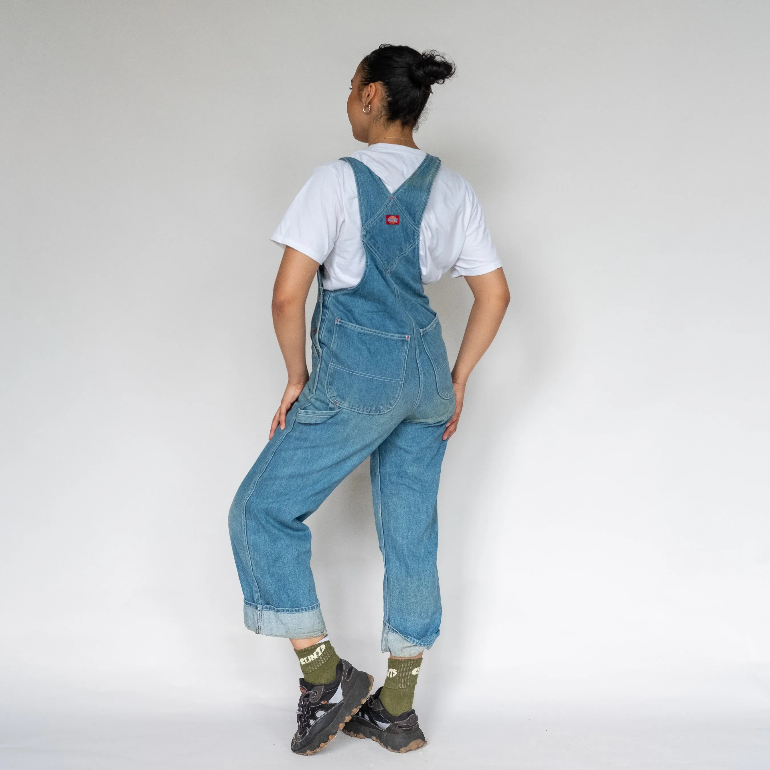 LIGHT BLUE 90S DICKIES DENIM BAGGY DUNGAREES (