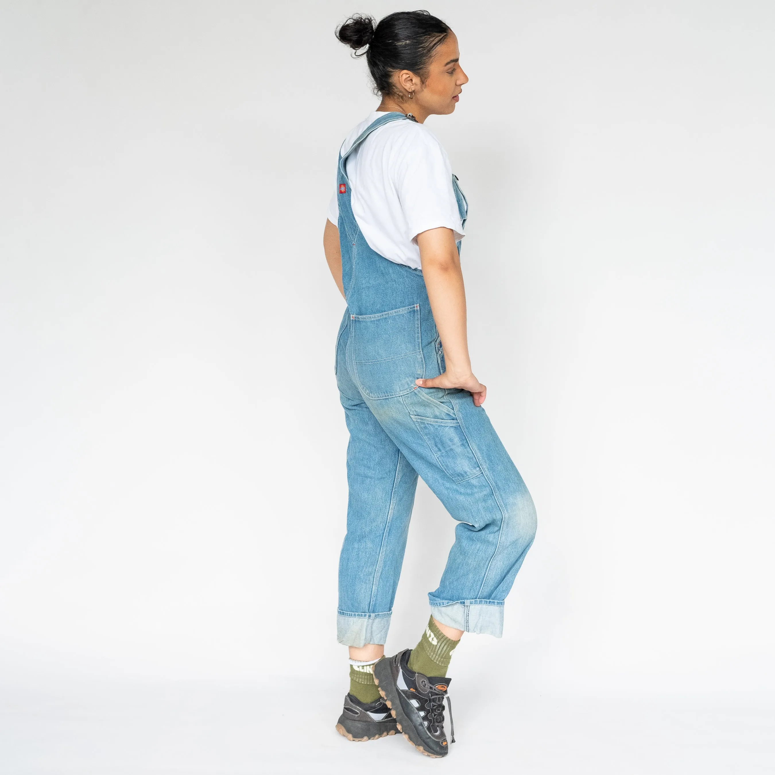 LIGHT BLUE 90S DICKIES DENIM BAGGY DUNGAREES (