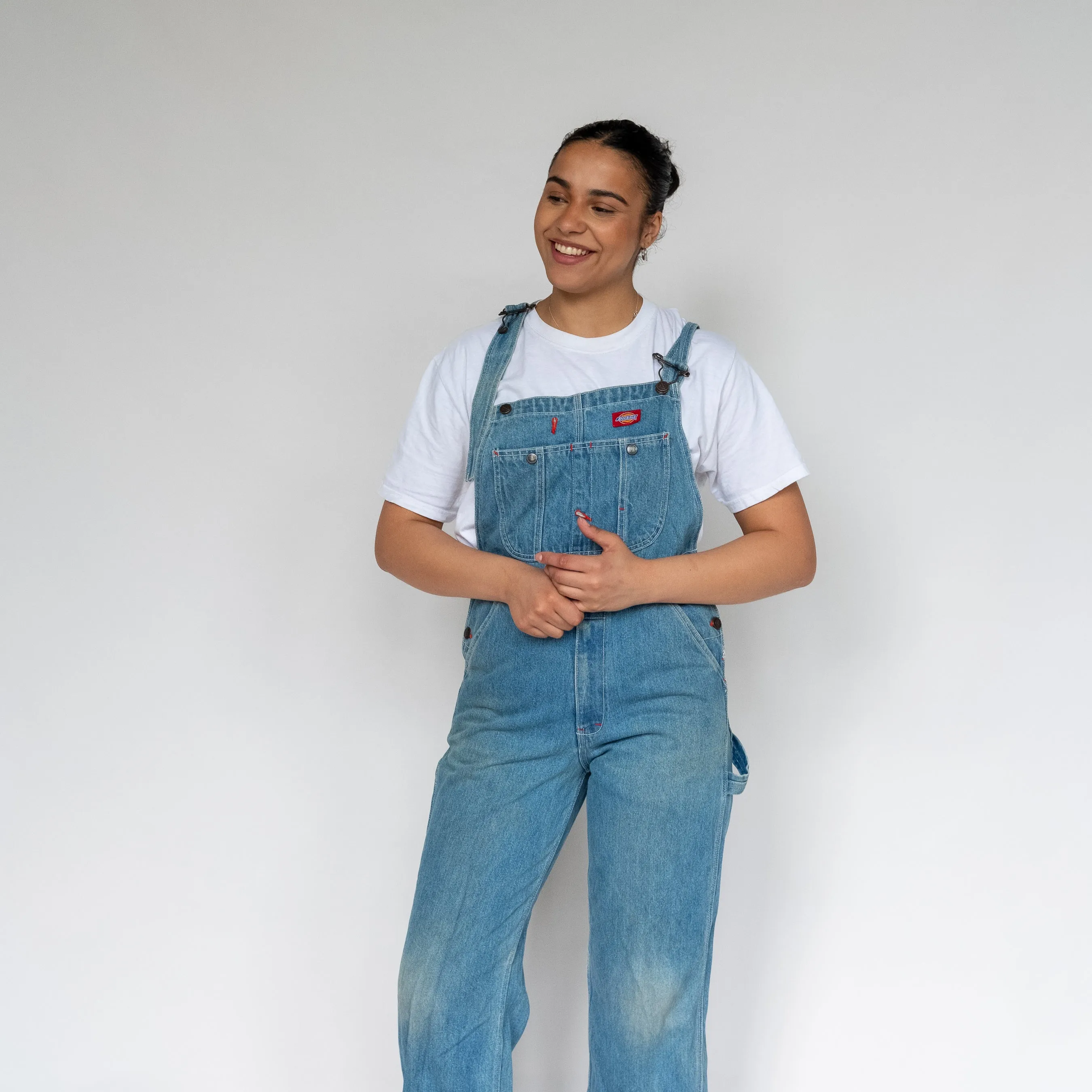 LIGHT BLUE 90S DICKIES DENIM BAGGY DUNGAREES (