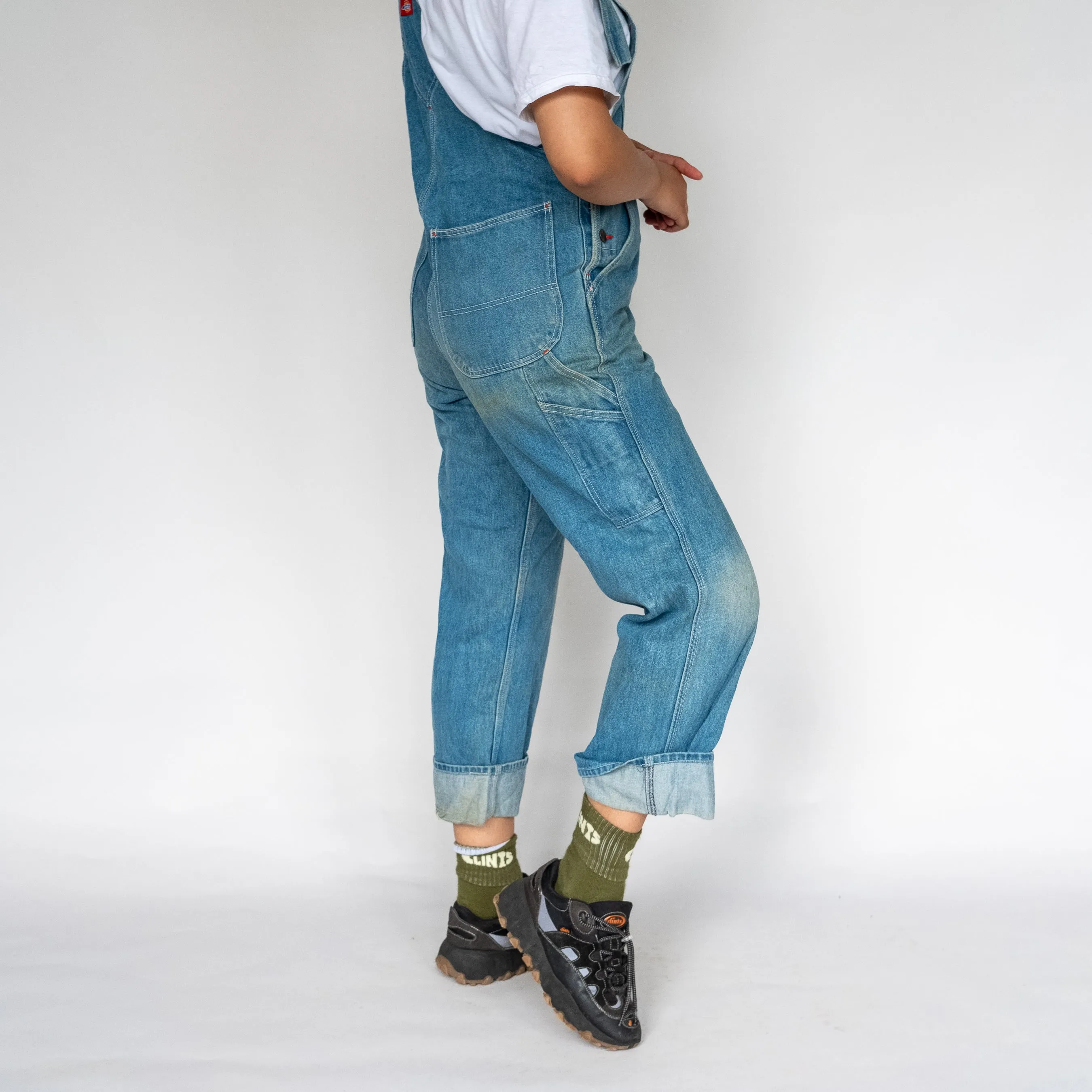 LIGHT BLUE 90S DICKIES DENIM BAGGY DUNGAREES (